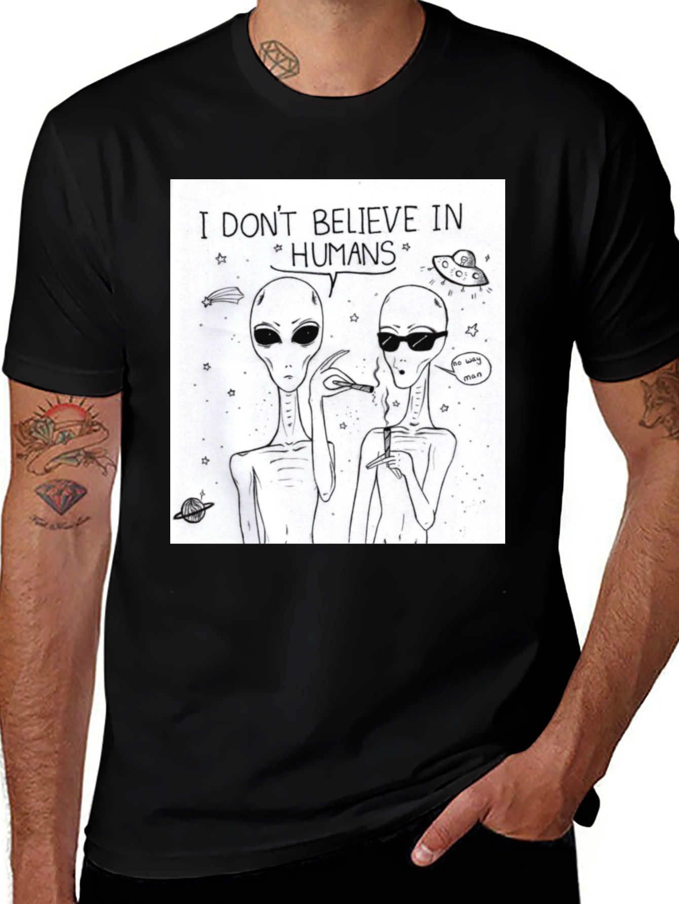 Variant 3 of I Don't Believe In Humans Graphic Tee