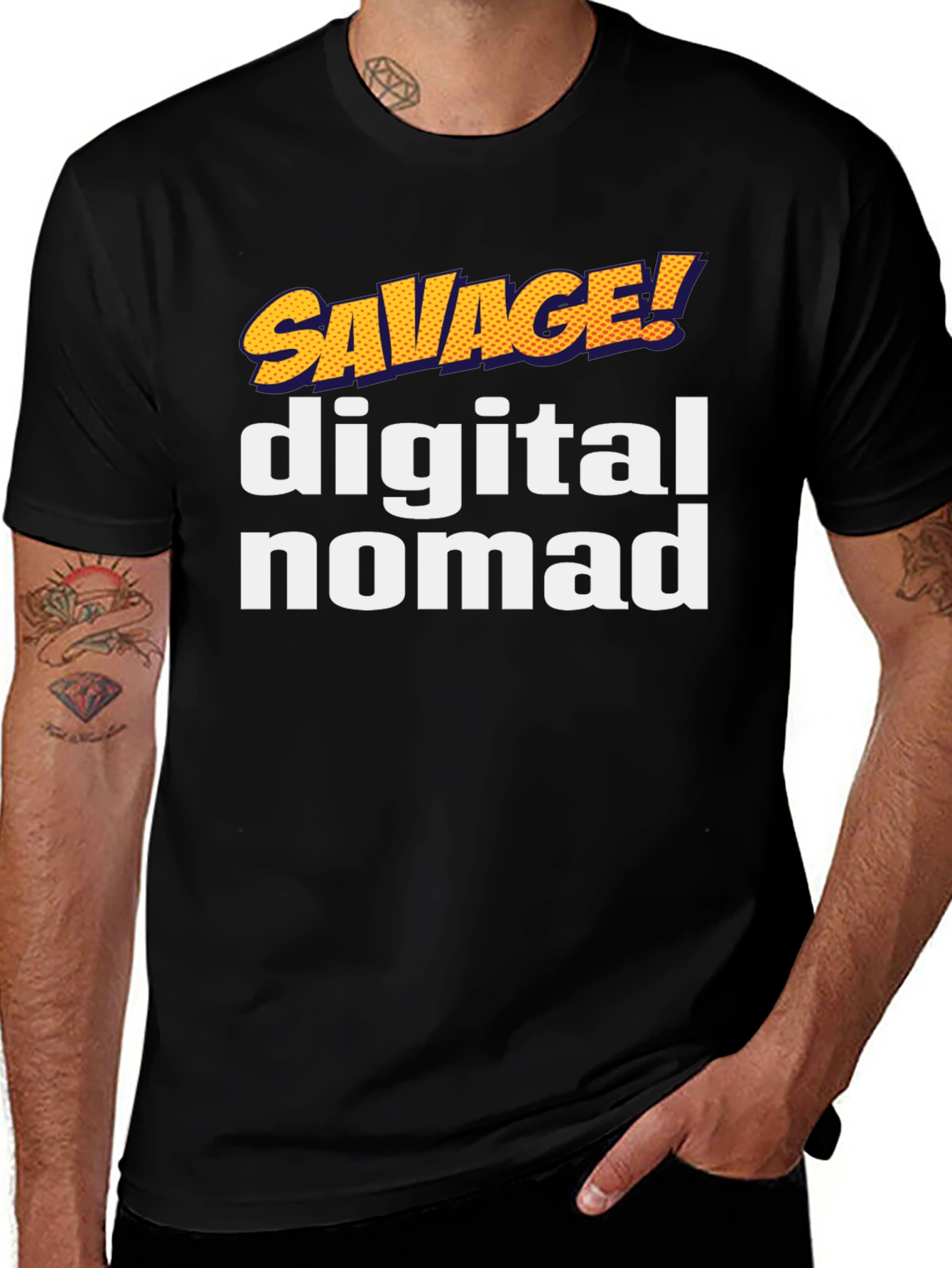 Variant 5 of Savage Digital Nomad Black T-Shirt