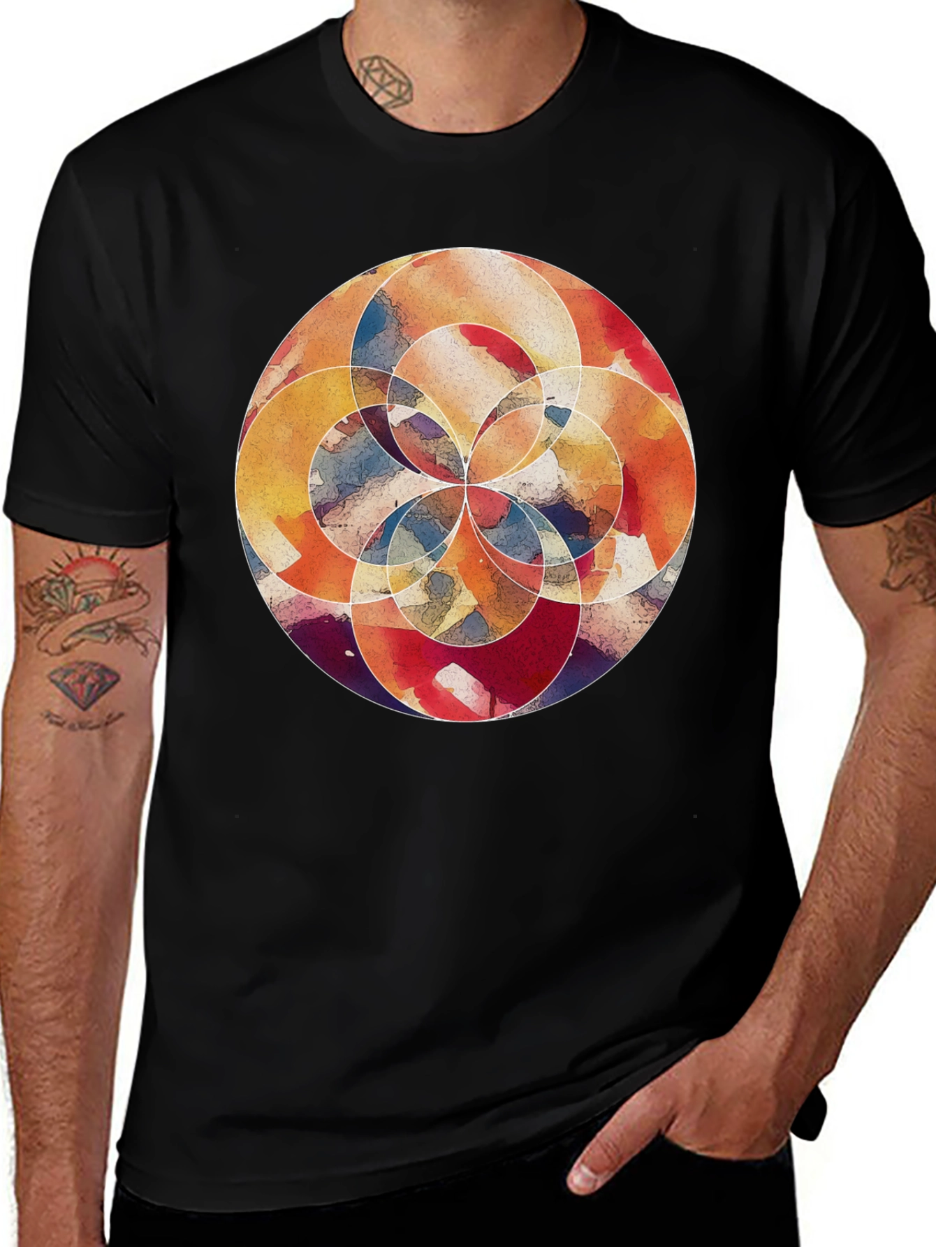 Variant 22 of Abstract Circle Art Graphic T-Shirt