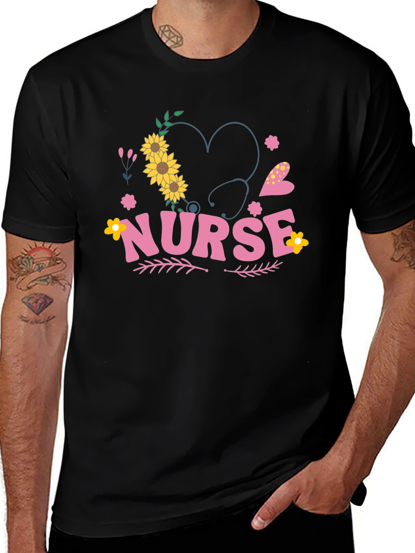 Variant 17 of Nurse Sunflower Heart Tee