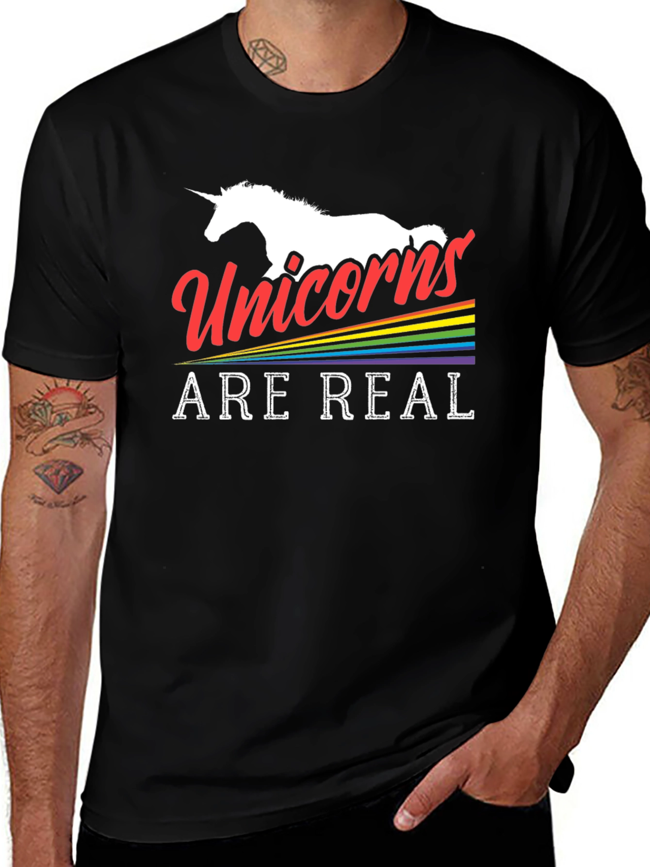 Black Unicorns Are Real Graphic T-Shirt main image