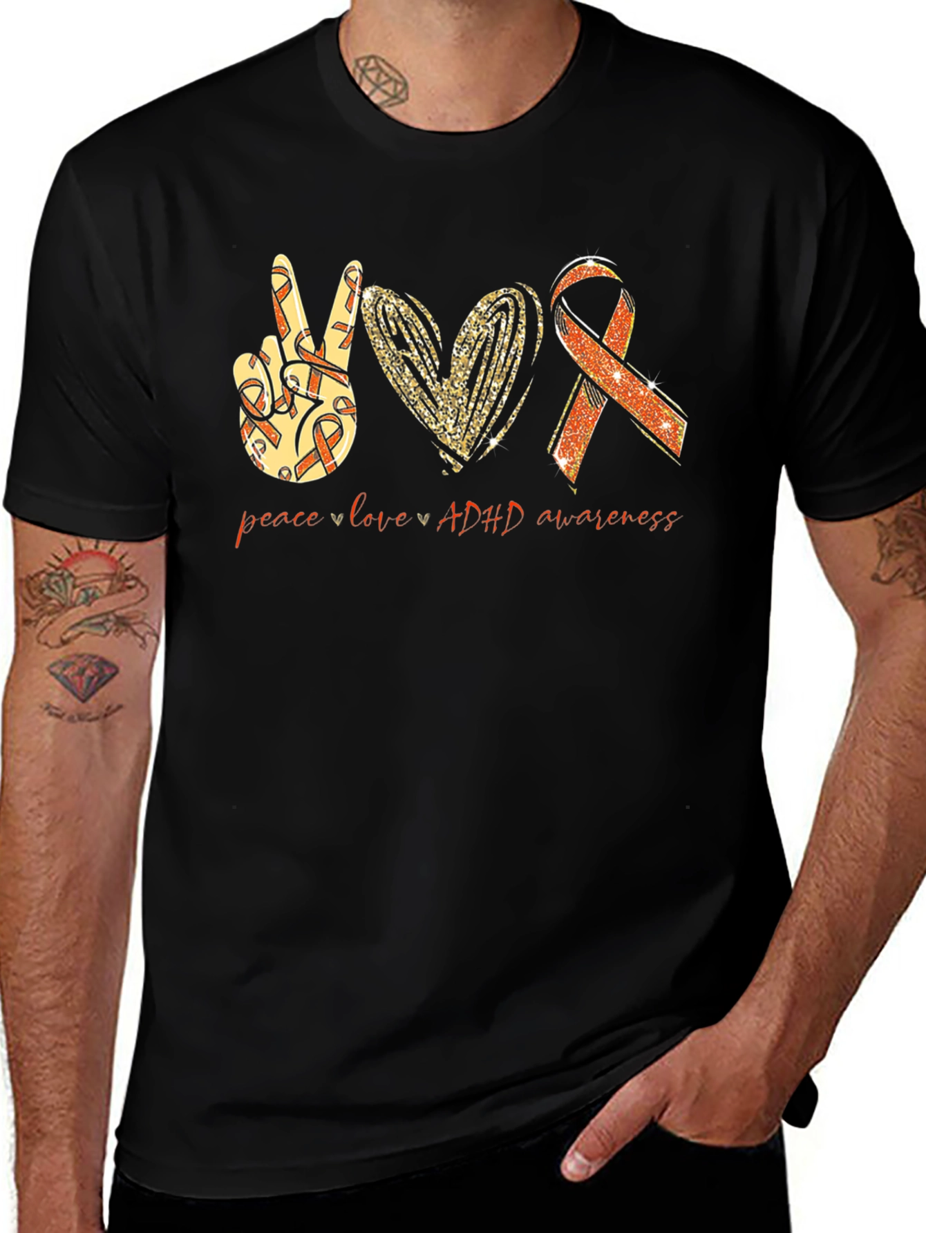 Variant 28 of ADHD Awareness Peace Love T-Shirt