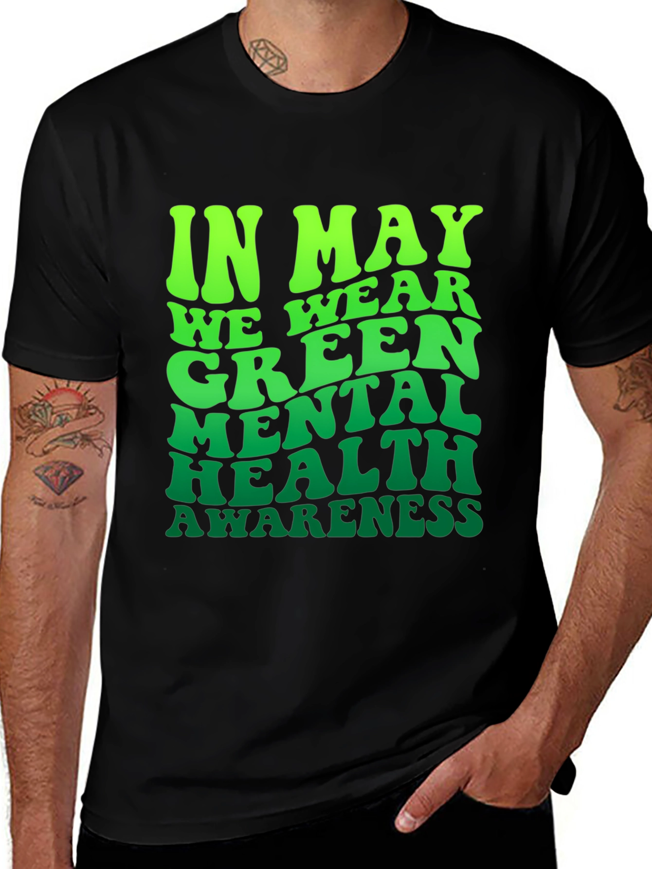 Variant 11 of Mental Health Awareness Green Ribbon T-Shirt