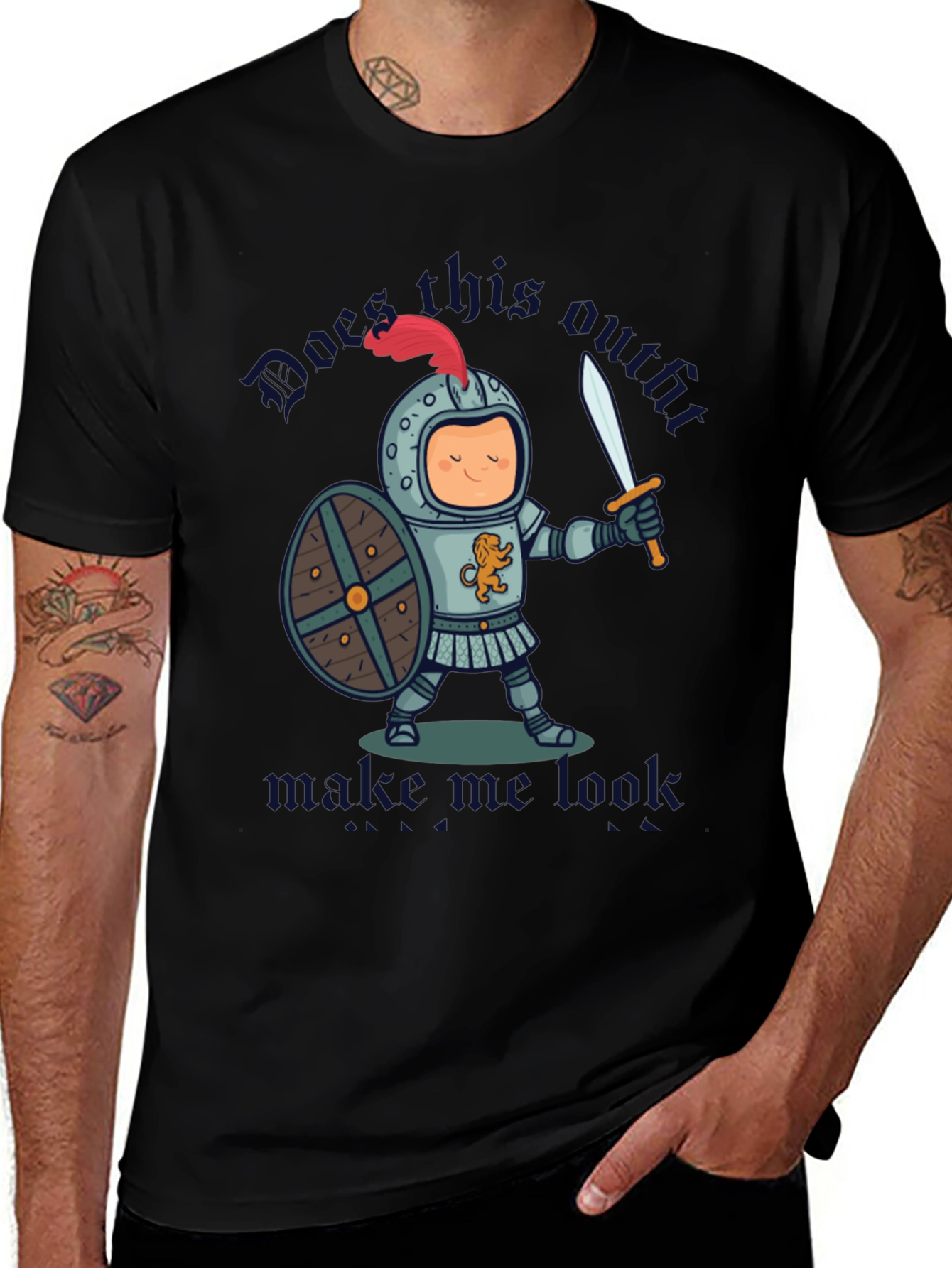 Variant 15 of Knight Cartoon T-Shirt - Does This Outfit Make Me Look Medieval?