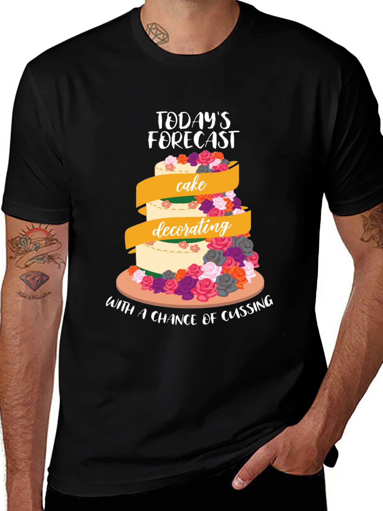 Cake Decorating Forecast T-Shirt - Funny Baking Tee