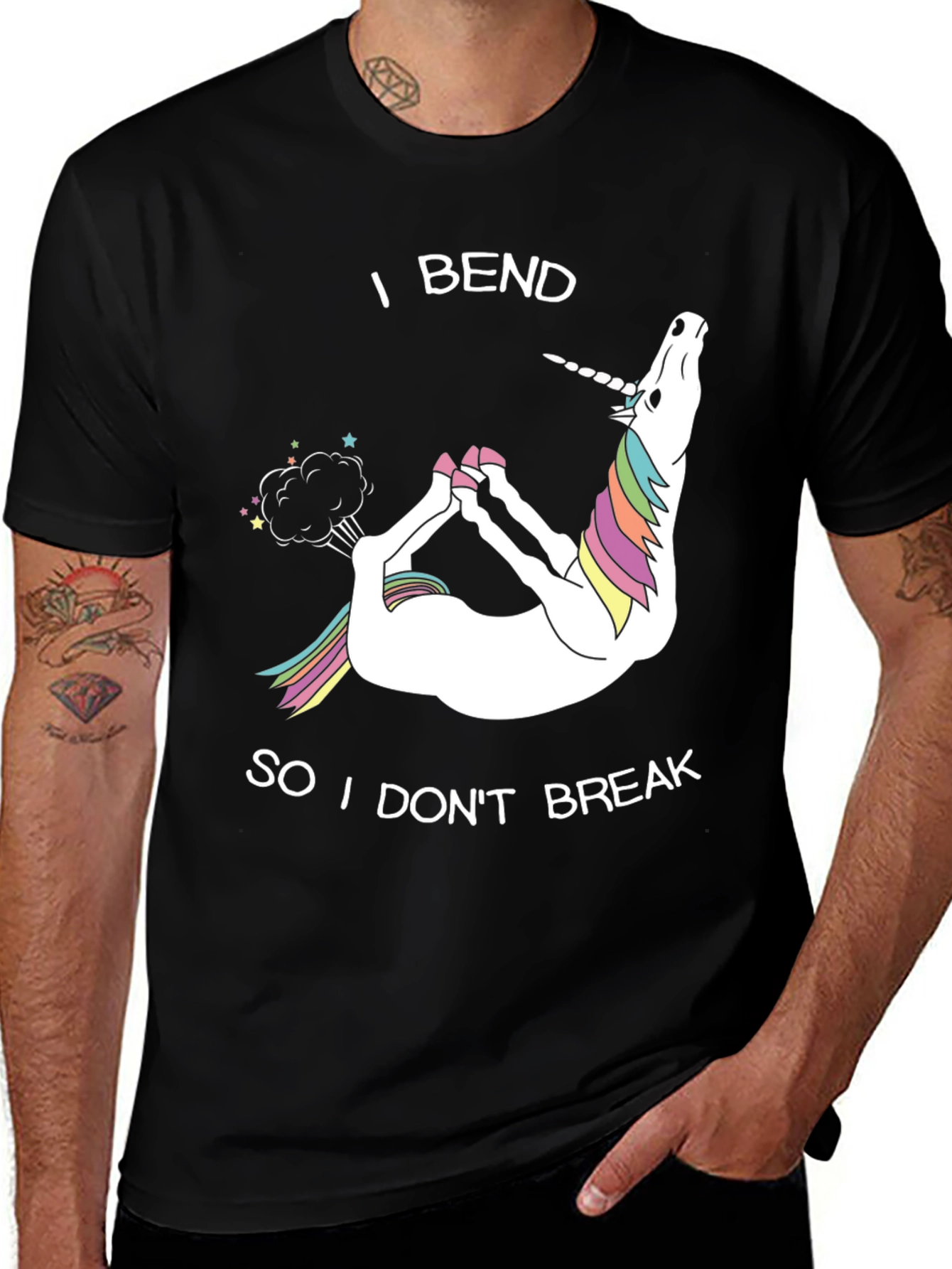 Variant 15 of Yoga Unicorn T-Shirt: I Bend So I Don't Break