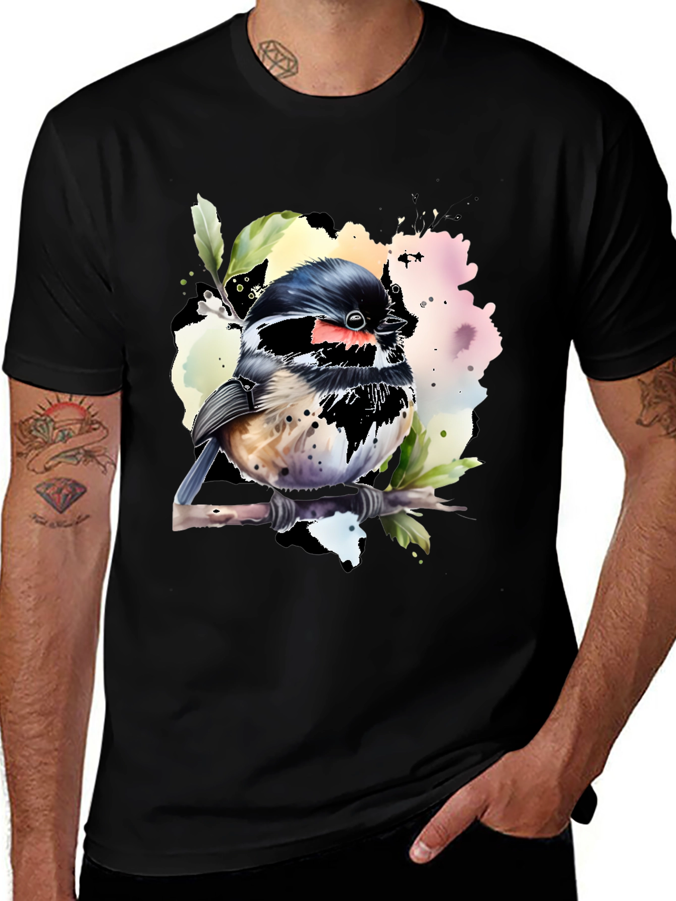 Variant 10 of Bird Watercolor Graphic T-Shirt