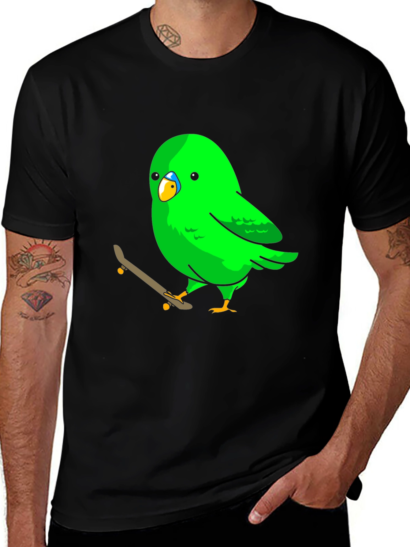 Variant 20 of Skateboarding Bird Graphic Tee