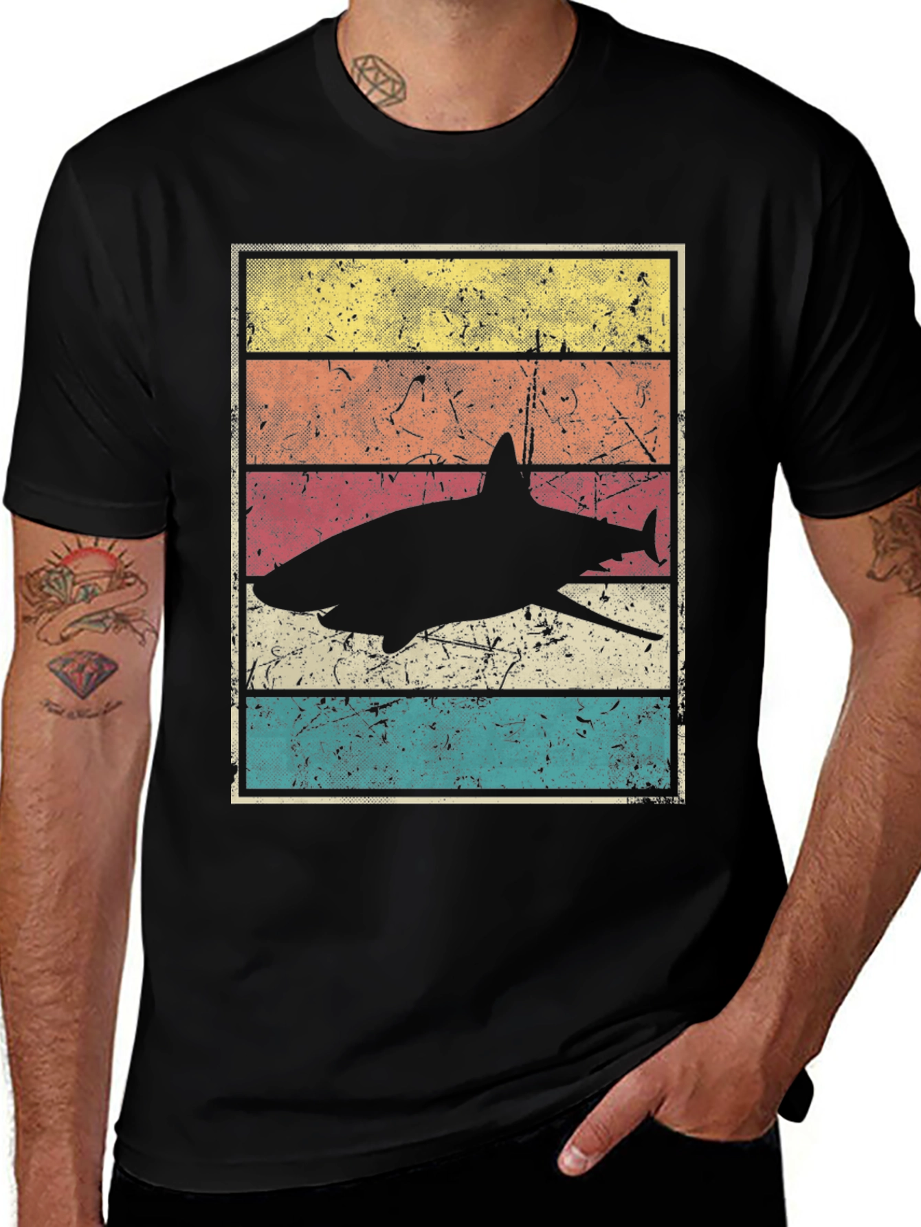 Variant 4 of Retro Shark Silhouette T-Shirt