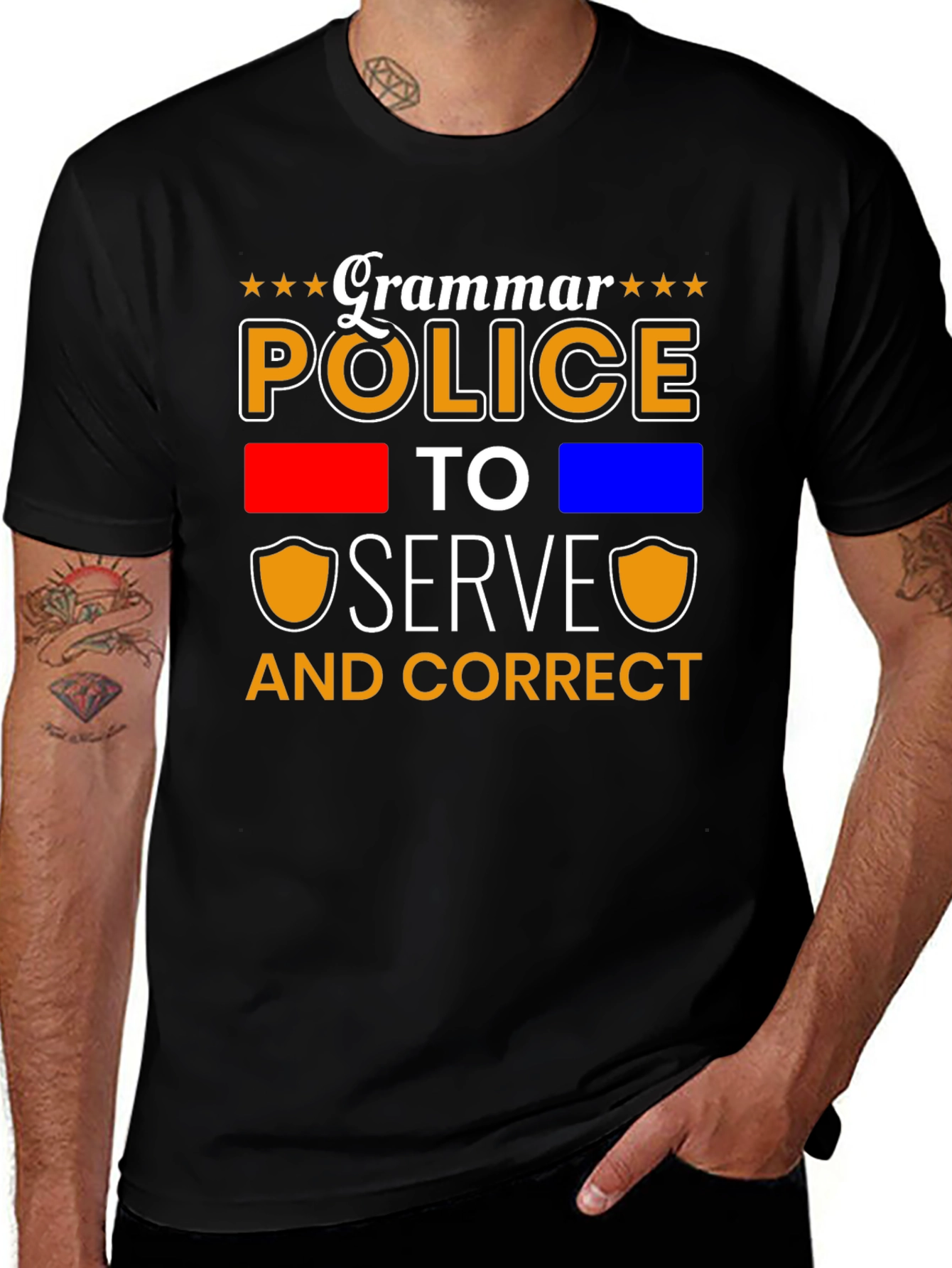 Variant 16 of Grammar Police Serve & Correct T-Shirt