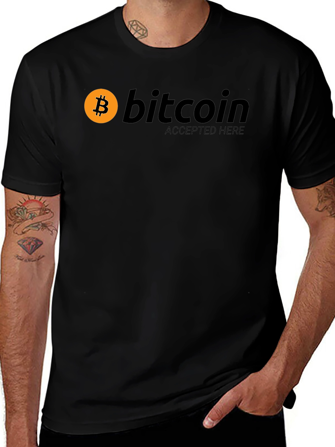 Bitcoin Accepted Here Black T-Shirt
