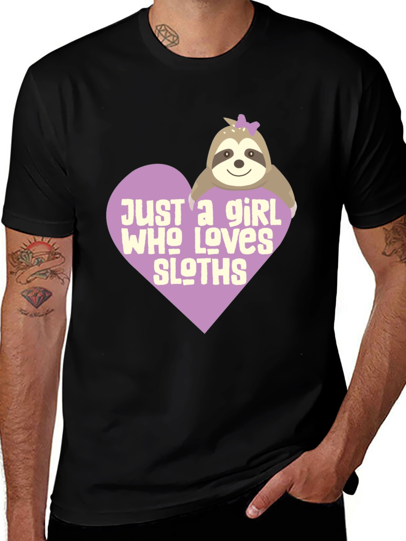 Sloth Lover Graphic Tee - Just a Girl Who Loves Sloths