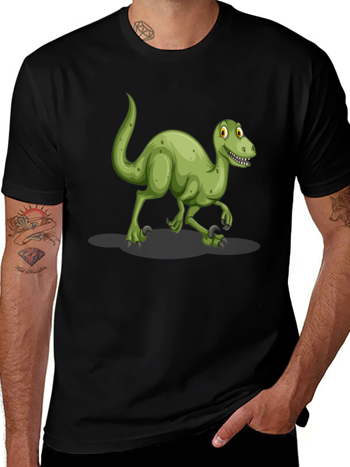 Variant 28 of Dinosaur Graphic T-Shirt - Black