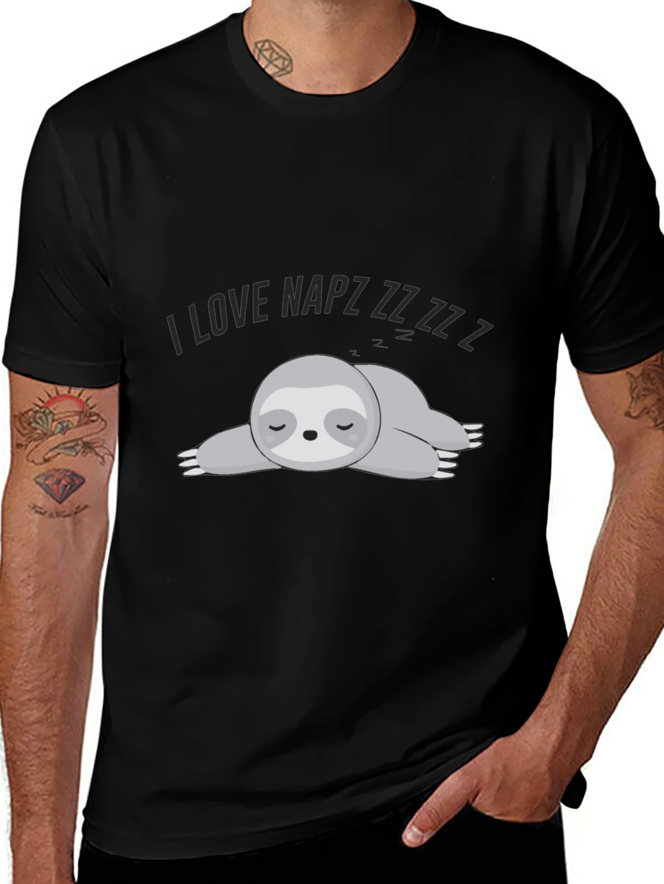 Variant 10 of I Love Napz Sloth Graphic T-Shirt