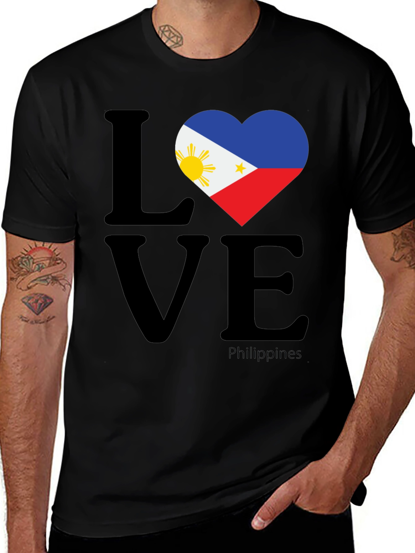 Love Philippines Flag Heart T-Shirt