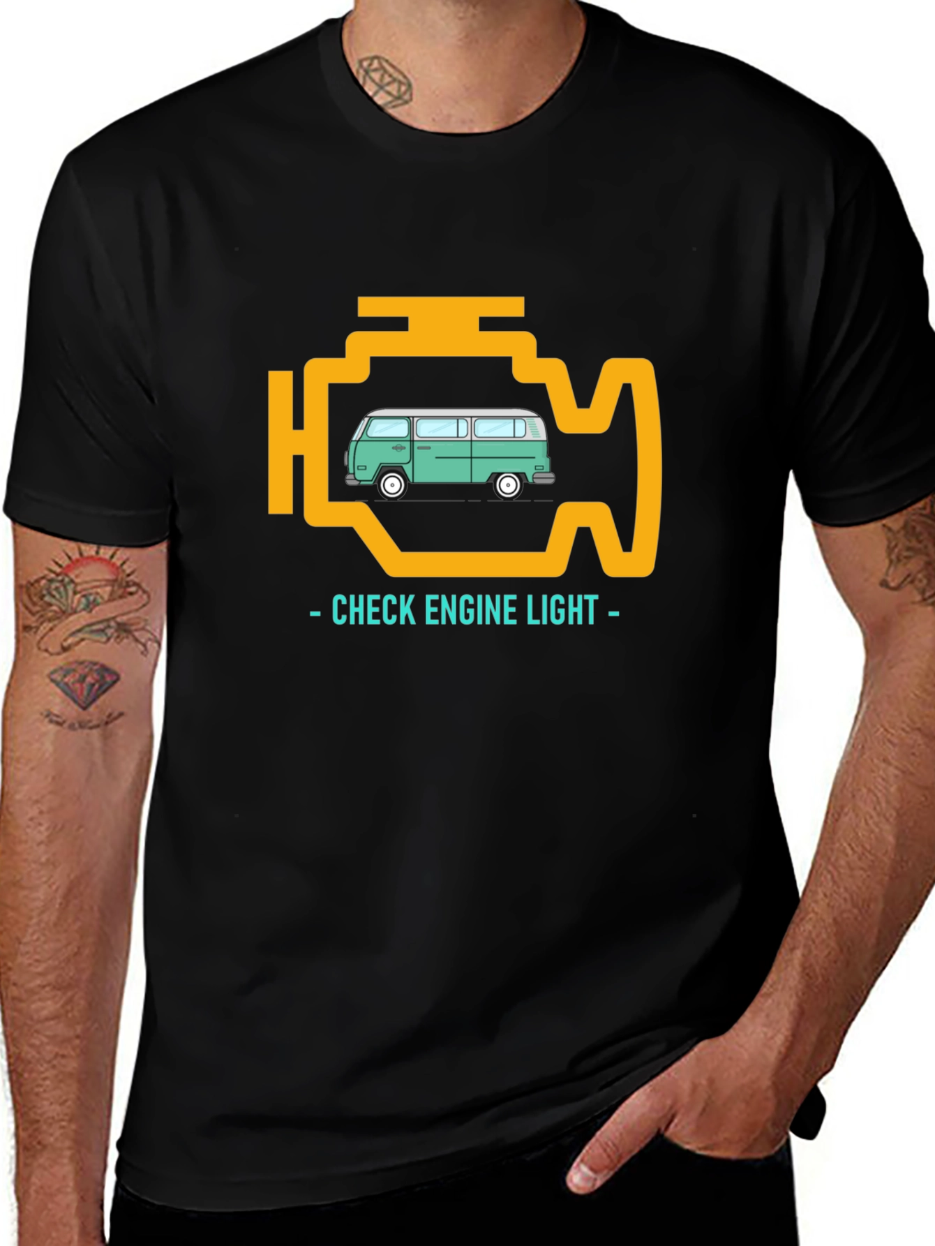 Check Engine Light VW Bus Graphic Tee