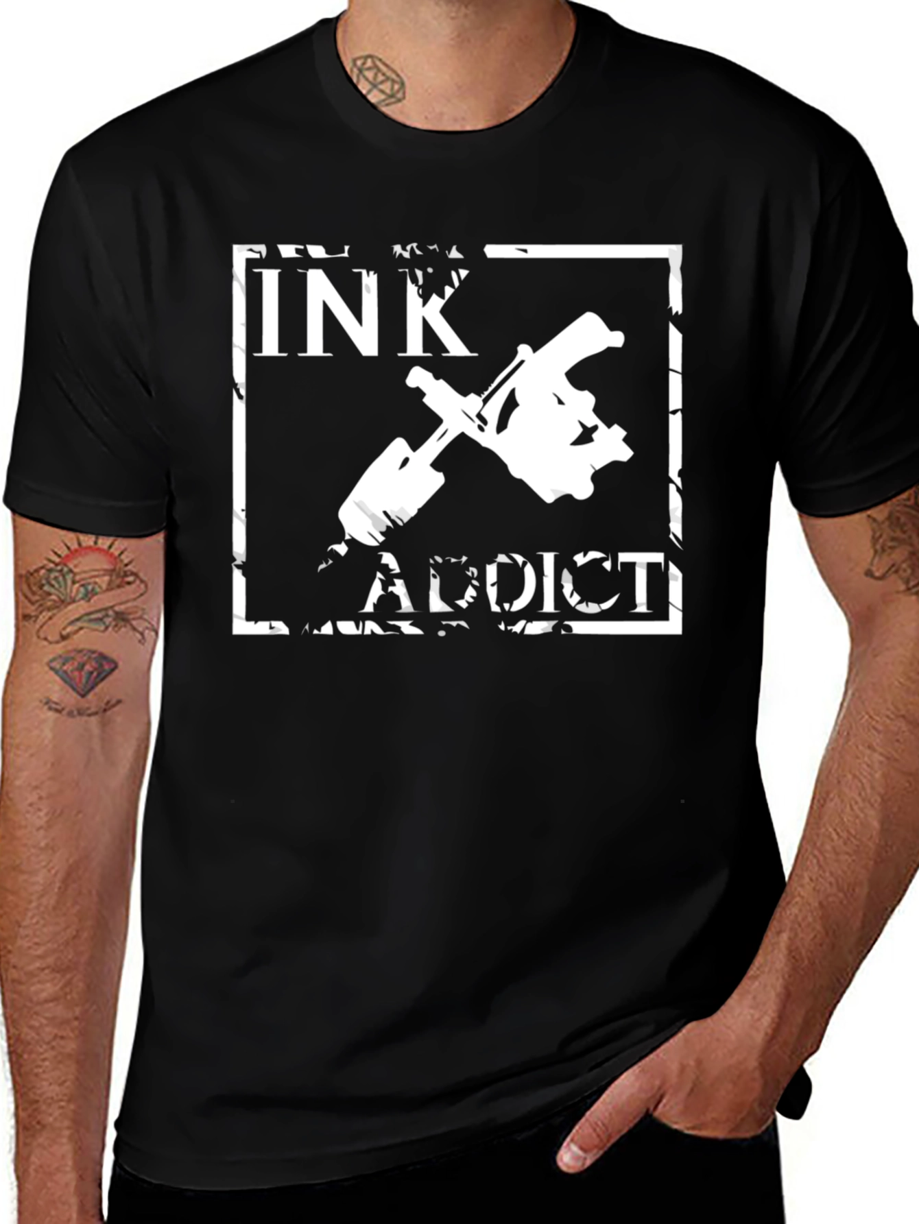 Variant 25 of Ink Addict Graphic Tee - Black Tattoo Lover T-Shirt
