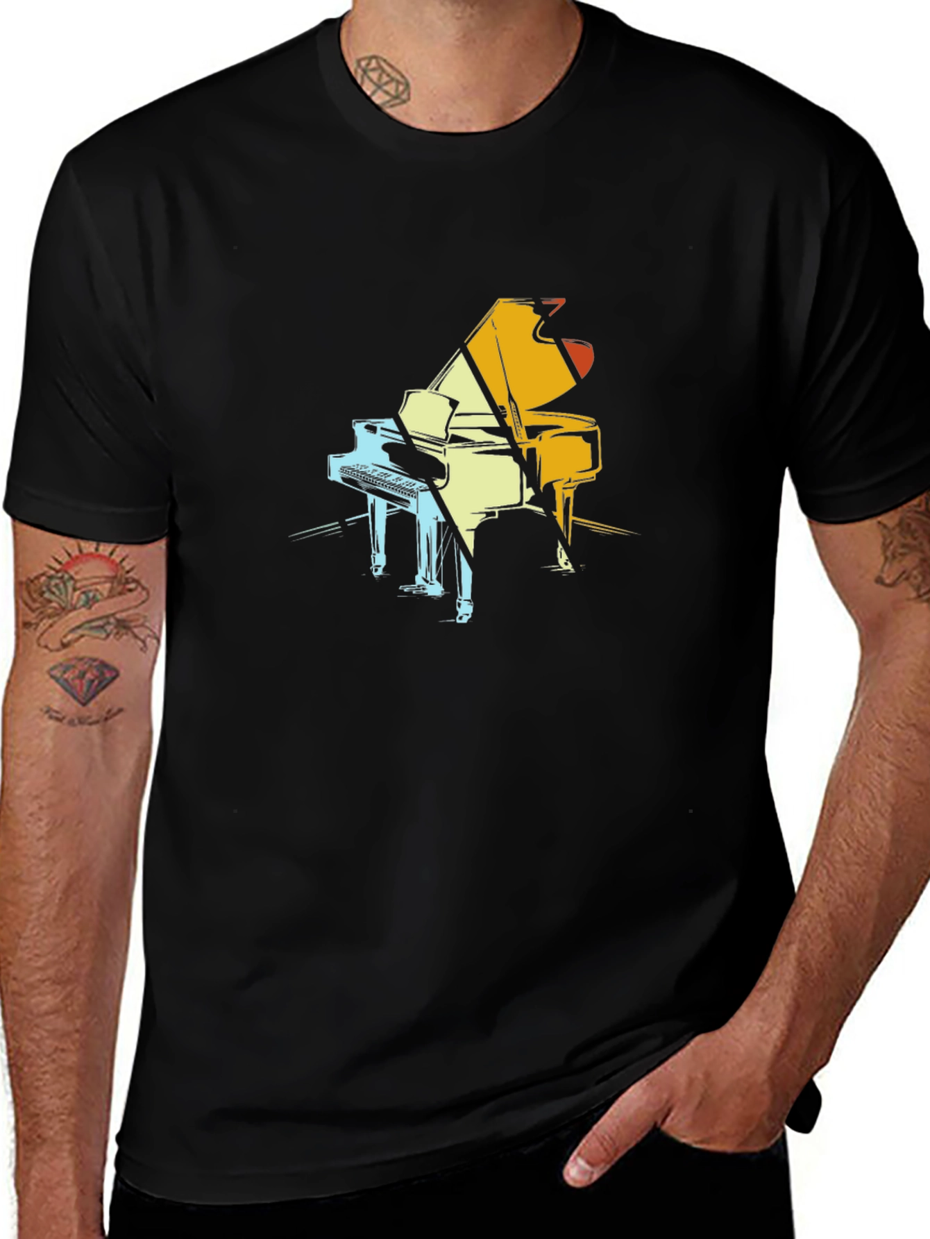 Variant 23 of Piano Graphic Tee - Cool Musician T-Shirt