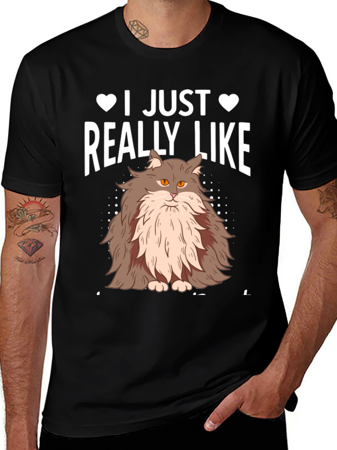 Variant 27 of I Just Really Like Cats Black T-Shirt