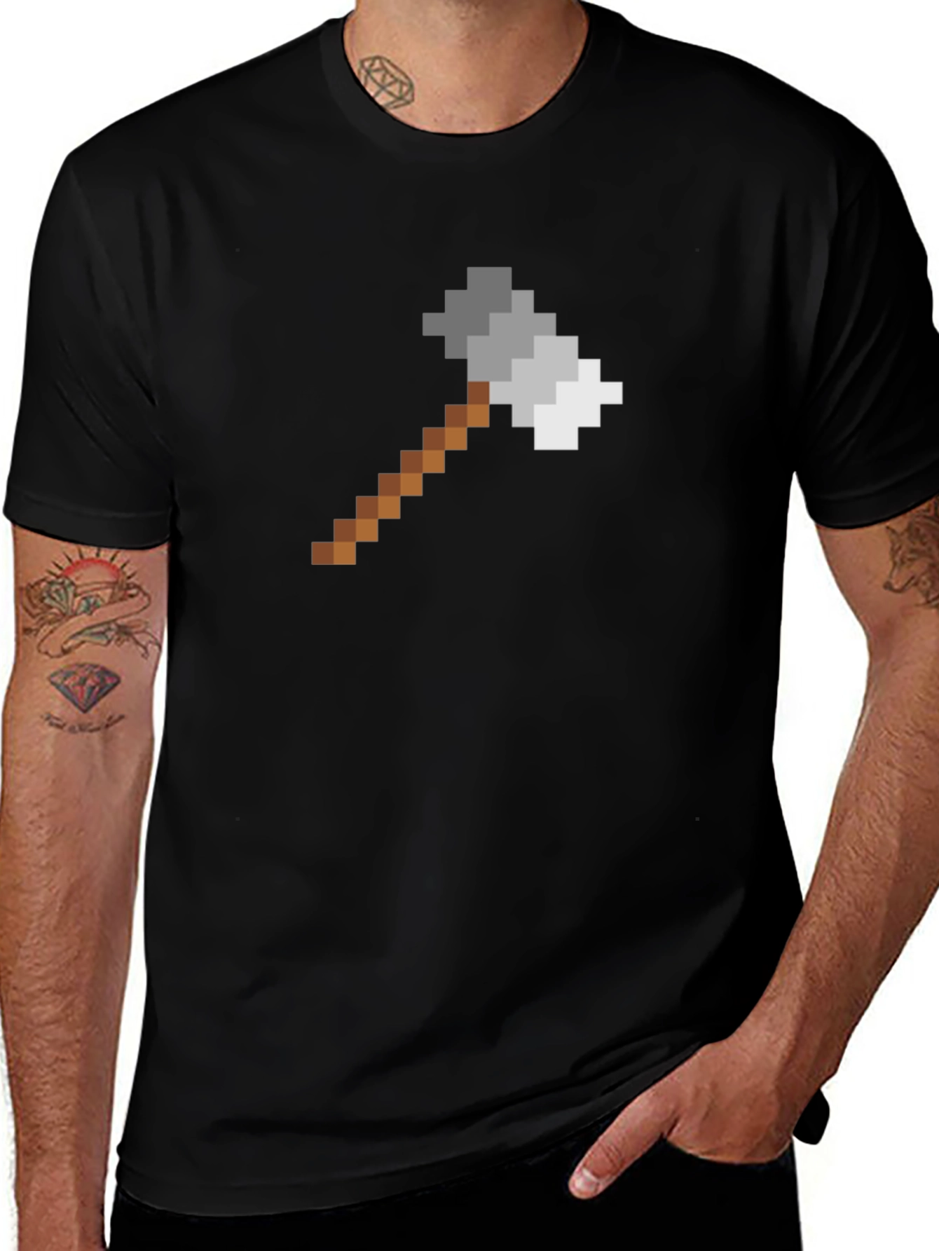 Variant 7 of Pixel Hammer Graphic Tee - Gamer Style