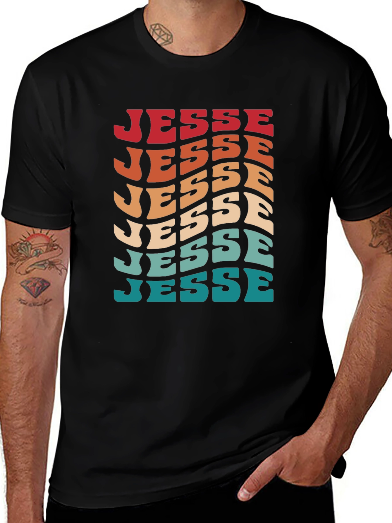 Variant 9 of Retro Jesse Name T-Shirt - Personalized Gift