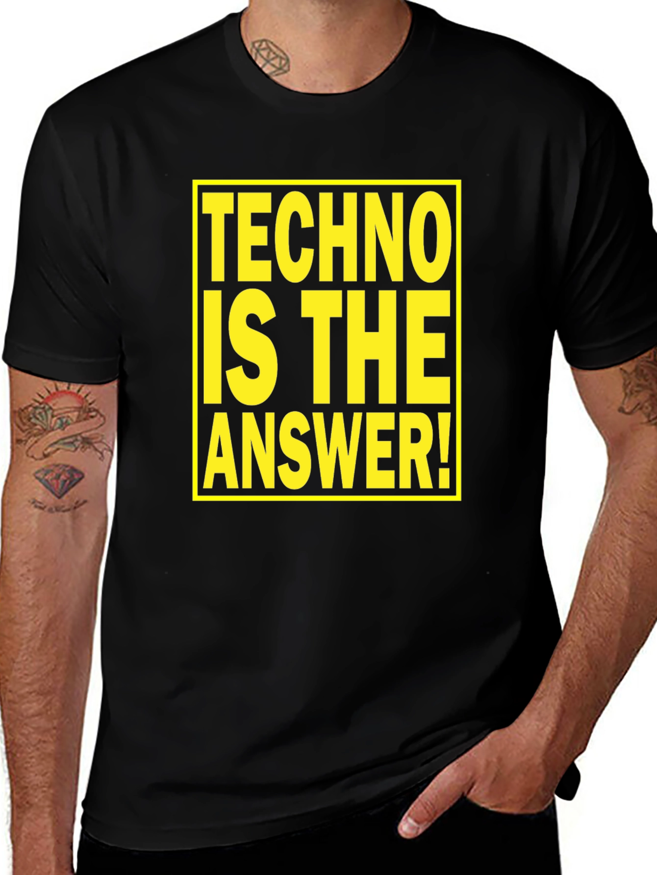 Variant 29 of Techno is the Answer T-Shirt - Bold Graphic Tee
