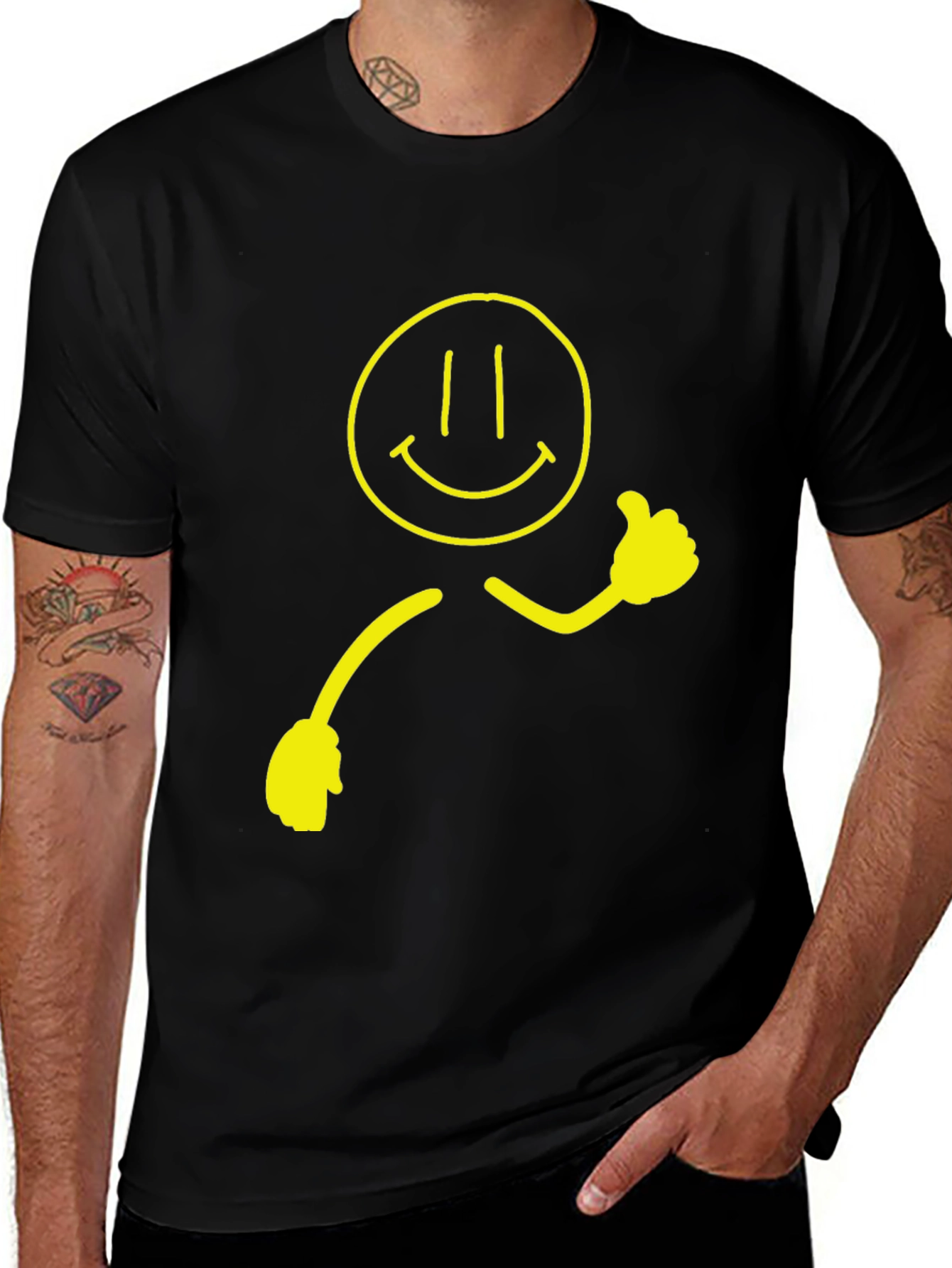 Variant 17 of Smiley Face Graphic Tee - Black