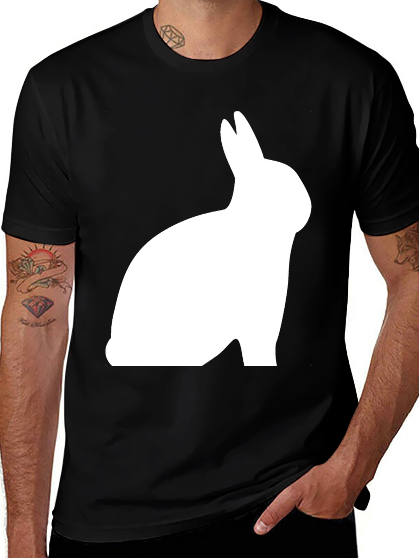 Variant 30 of Black Rabbit Graphic Tee | Comfortable Casual Wear