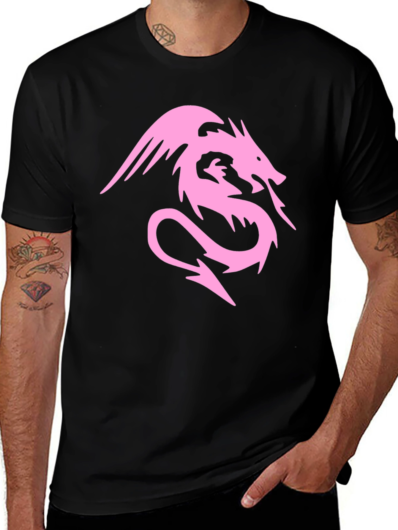 Variant 29 of Dragon Graphic Tee - Black T-Shirt