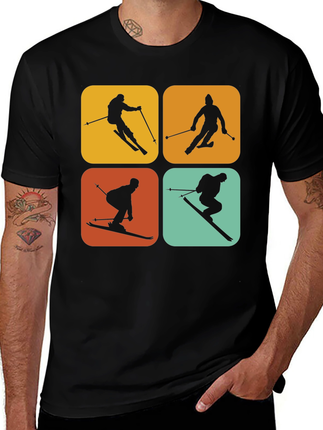 Variant 19 of Retro Skiing Silhouette T-Shirt