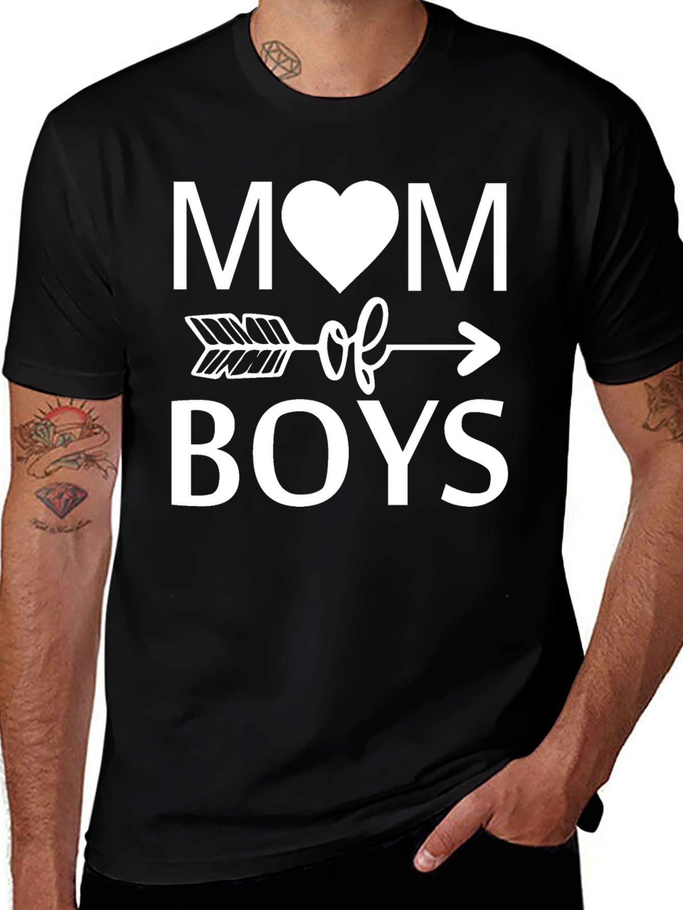 Variant 30 of Mom of Boys T-Shirt - Arrow Heart Design