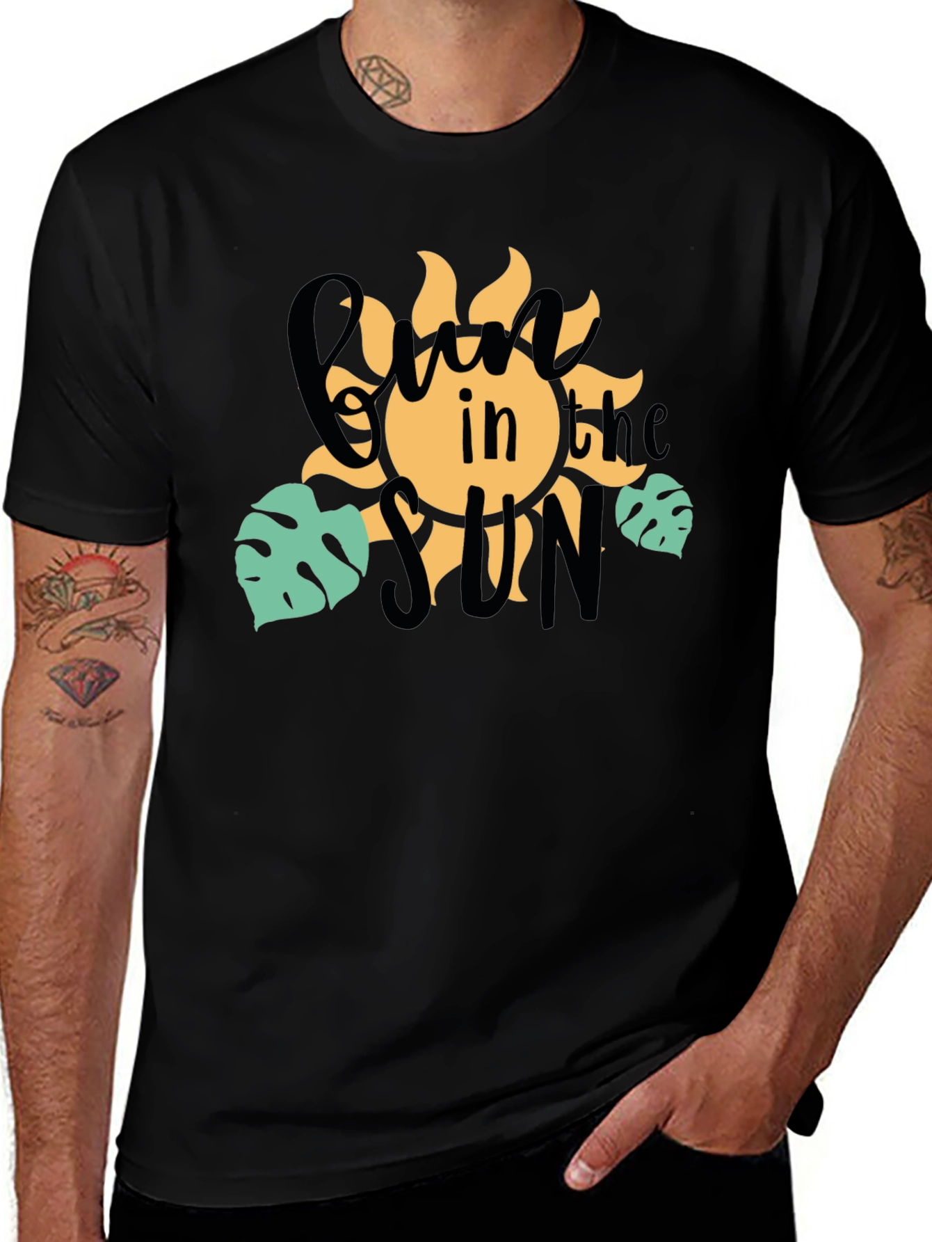Variant 14 of Run in the Sun Graphic Tee - Tropical Summer Vibes