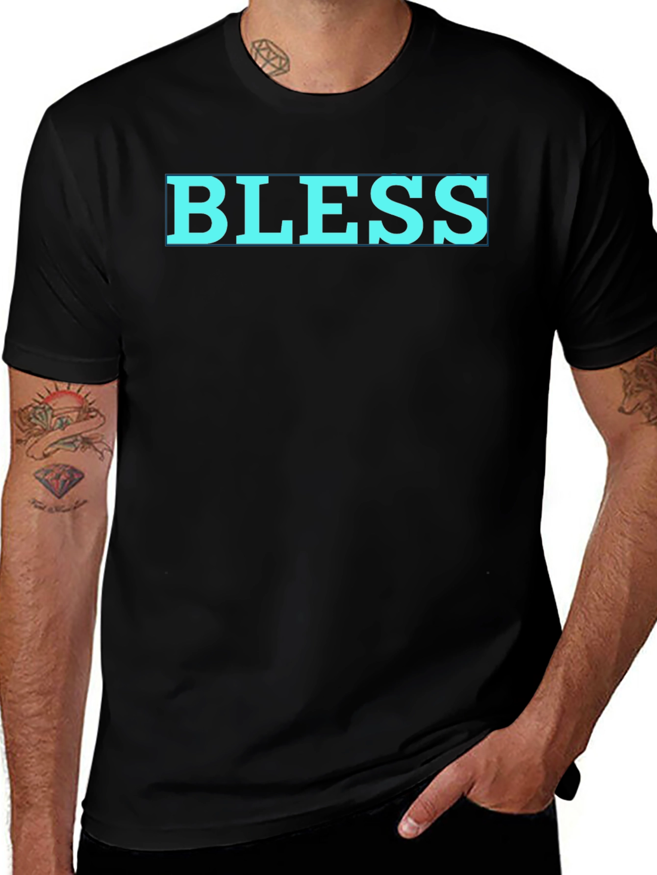 Variant 26 of Blessed Graphic Tee - Casual Black T-Shirt