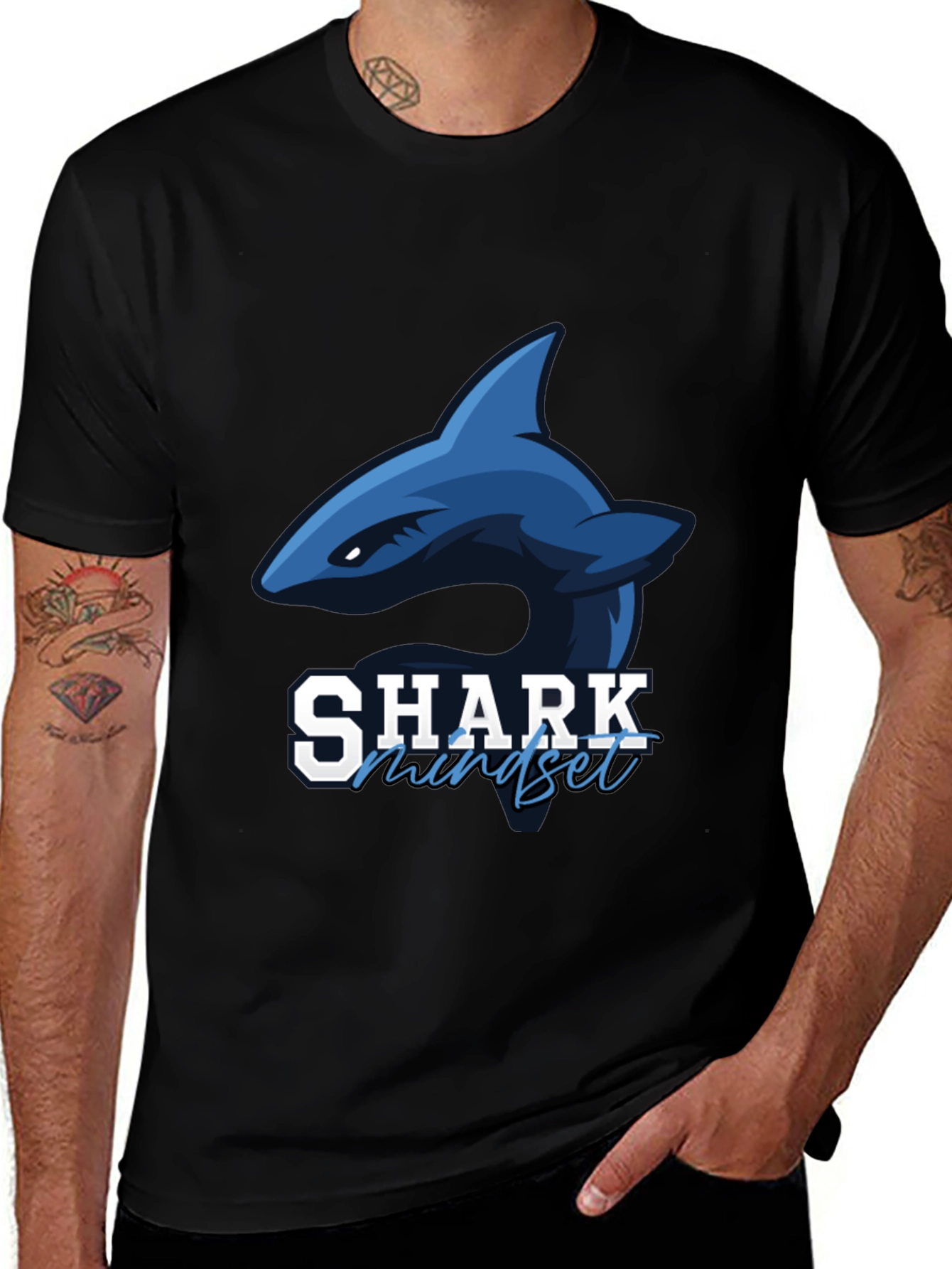 Variant 22 of Shark Mindset Graphic T-Shirt - Black