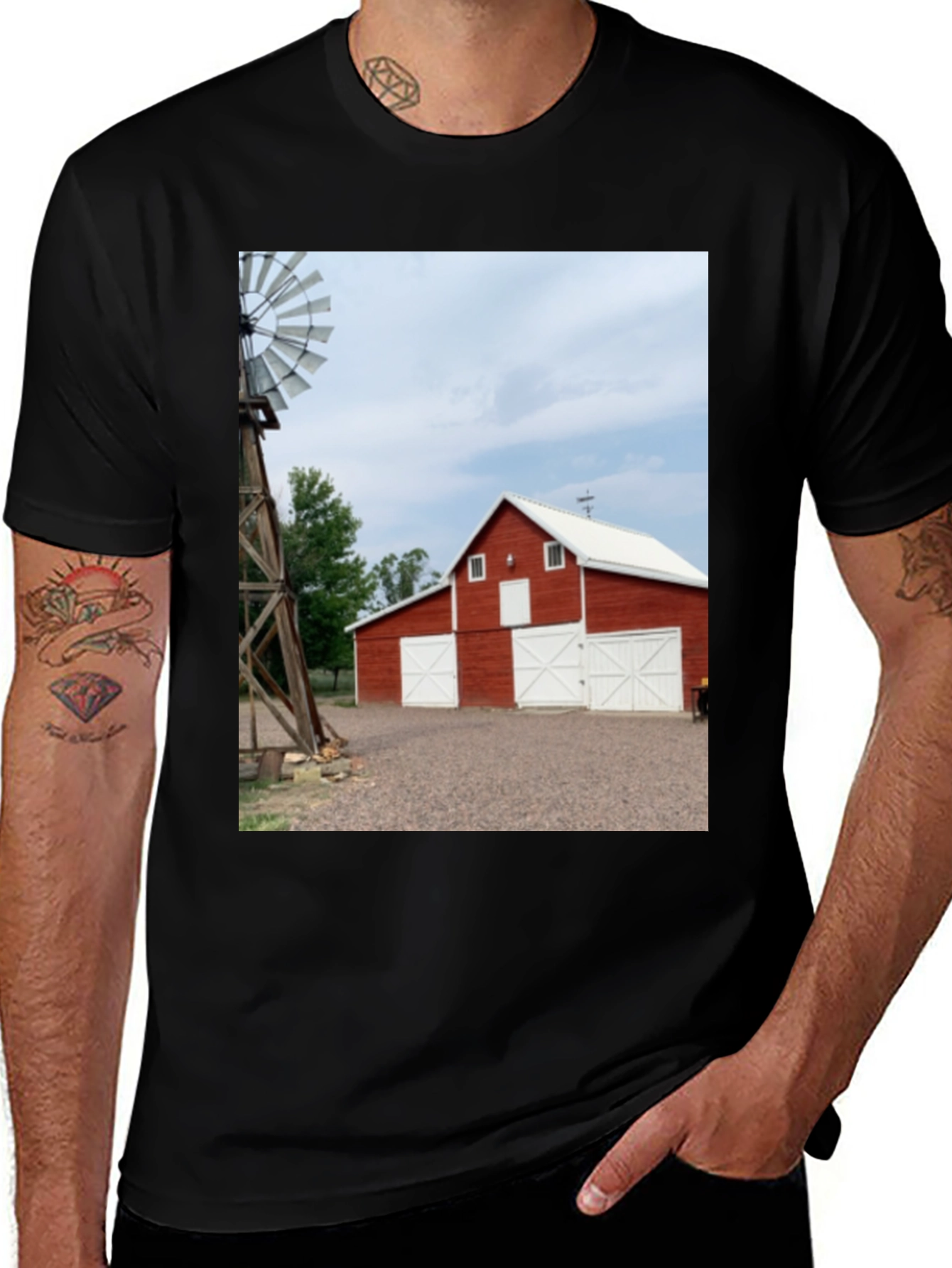 Barn Scene Graphic Tee