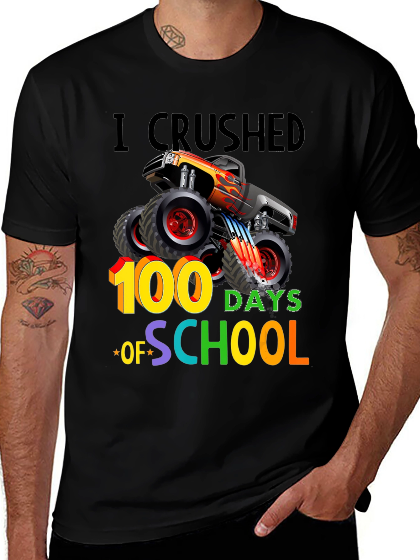 Variant 24 of 100 Days of School Monster Truck Graphic Tee
