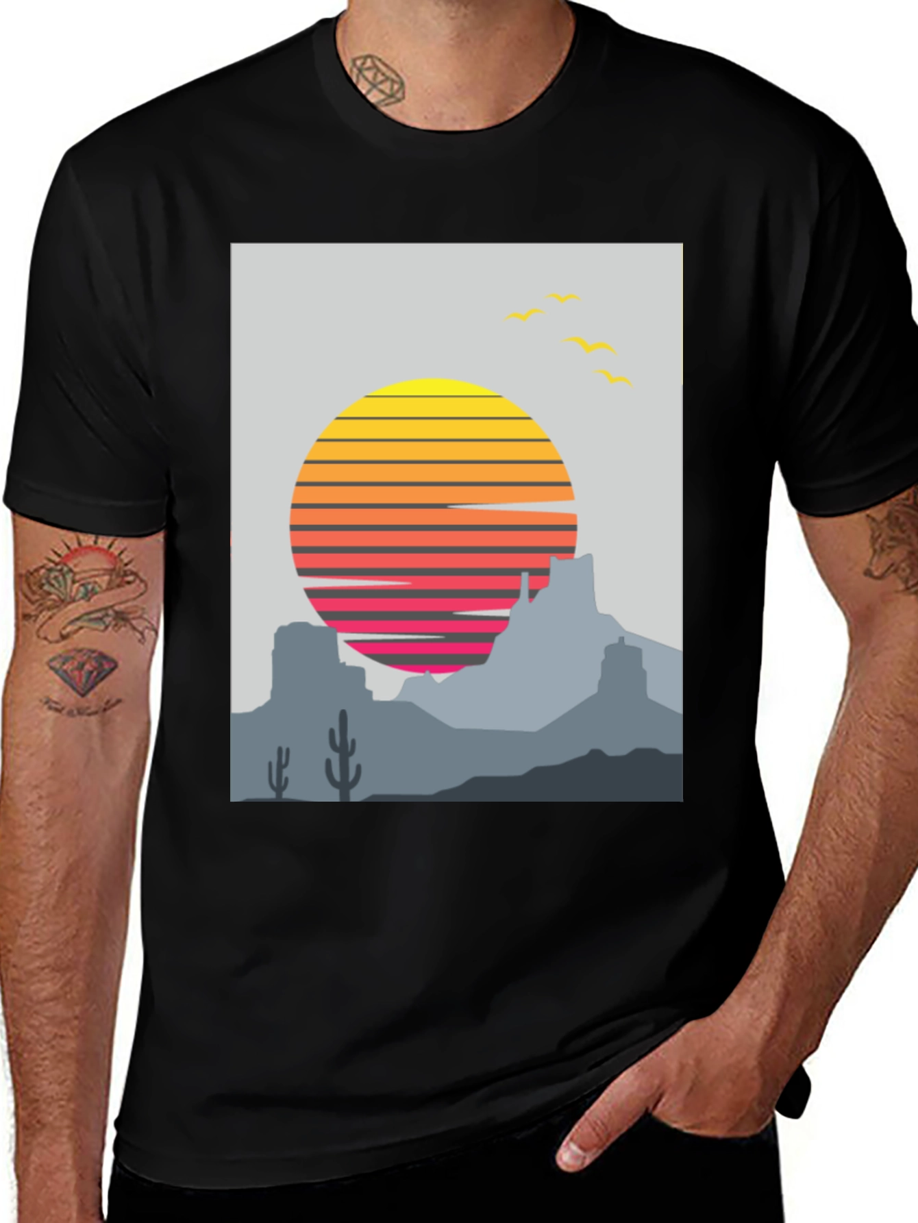 Variant 14 of Retro Desert Sunset T-Shirt