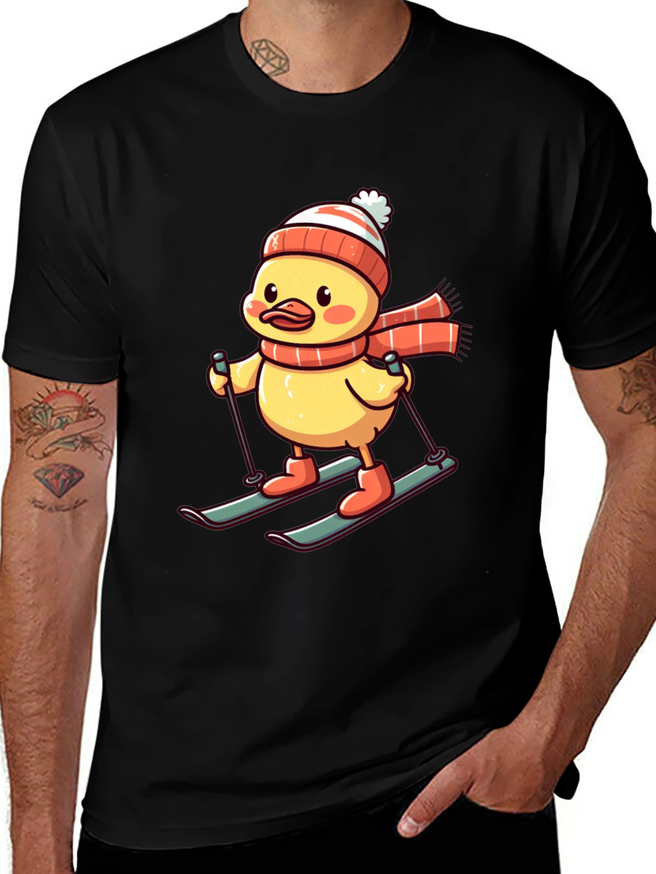 Variant 21 of Skiing Duck Graphic T-Shirt