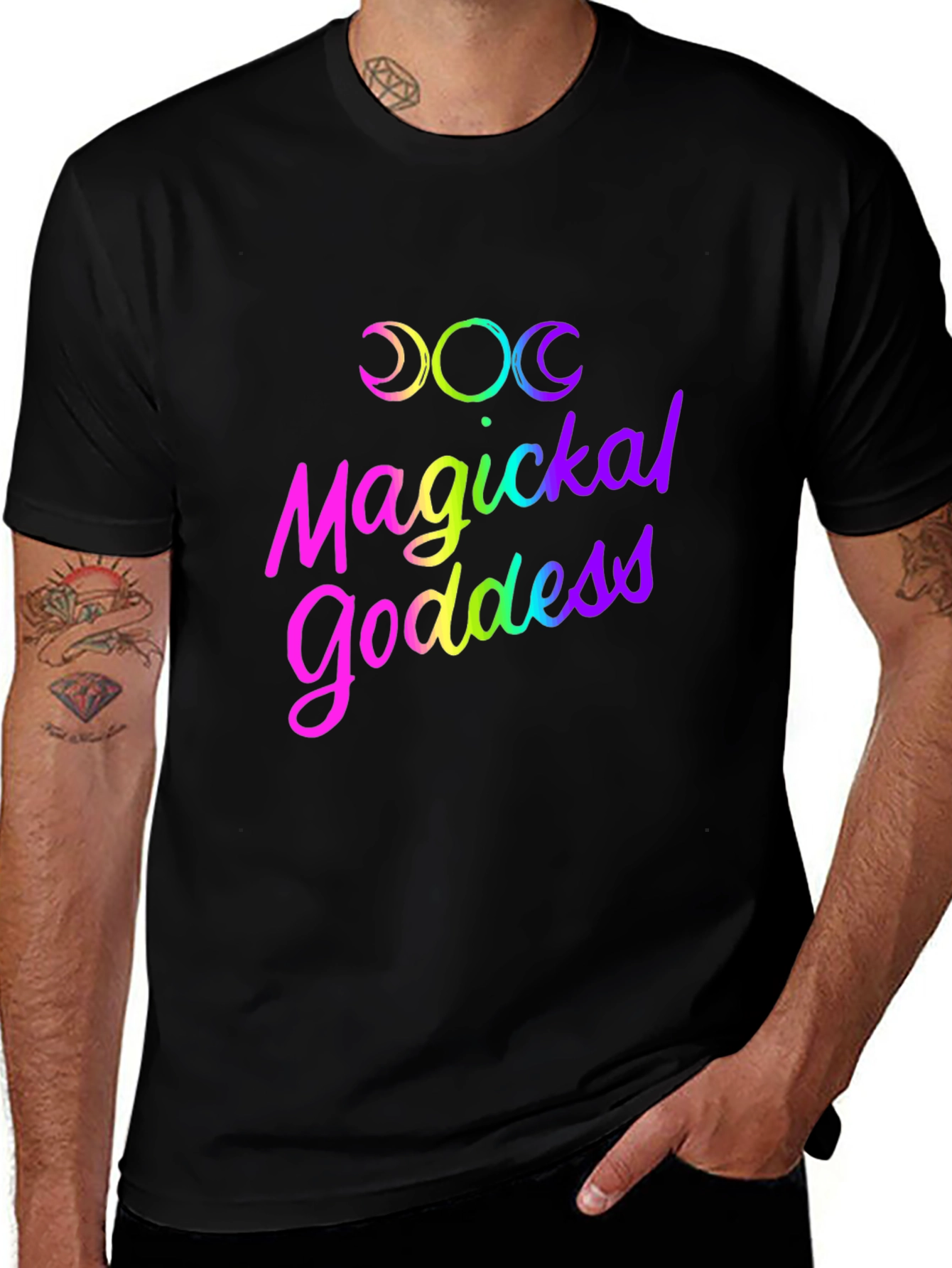 Magickal Goddess Rainbow Graphic T-Shirt