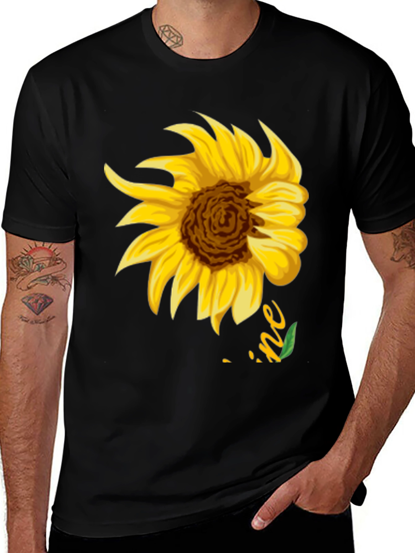 Variant 5 of Sunflower Graphic Black T-Shirt