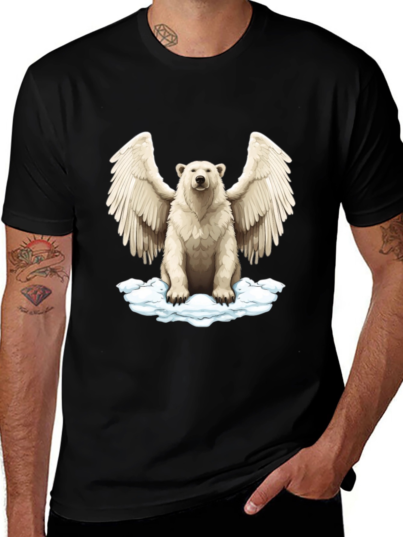Variant 22 of Winged Polar Bear Graphic Tee