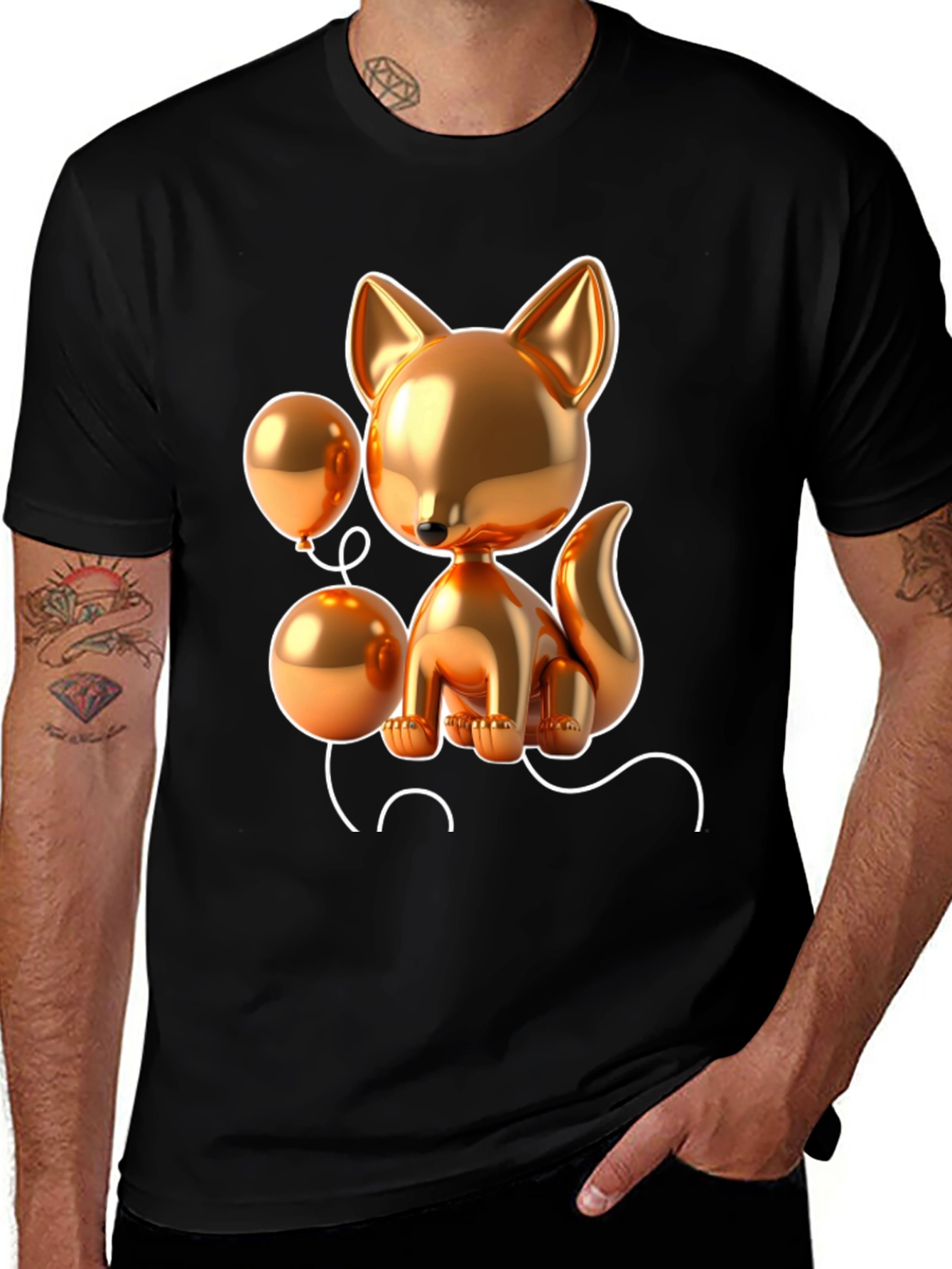 Variant 28 of Golden Fox Graphic Tee - Unique Animal Design