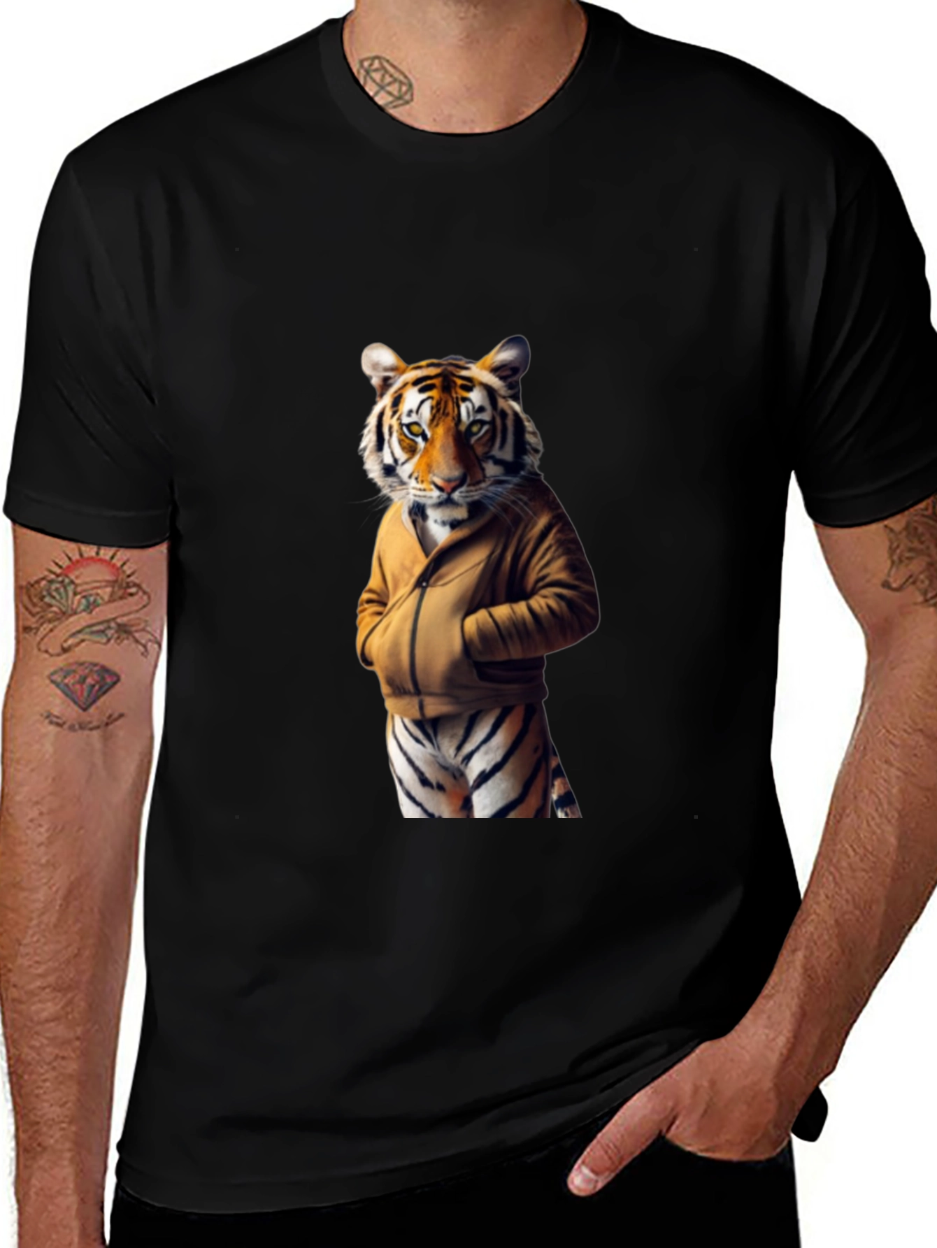 Variant 25 of Tiger in Hoodie Graphic T-Shirt