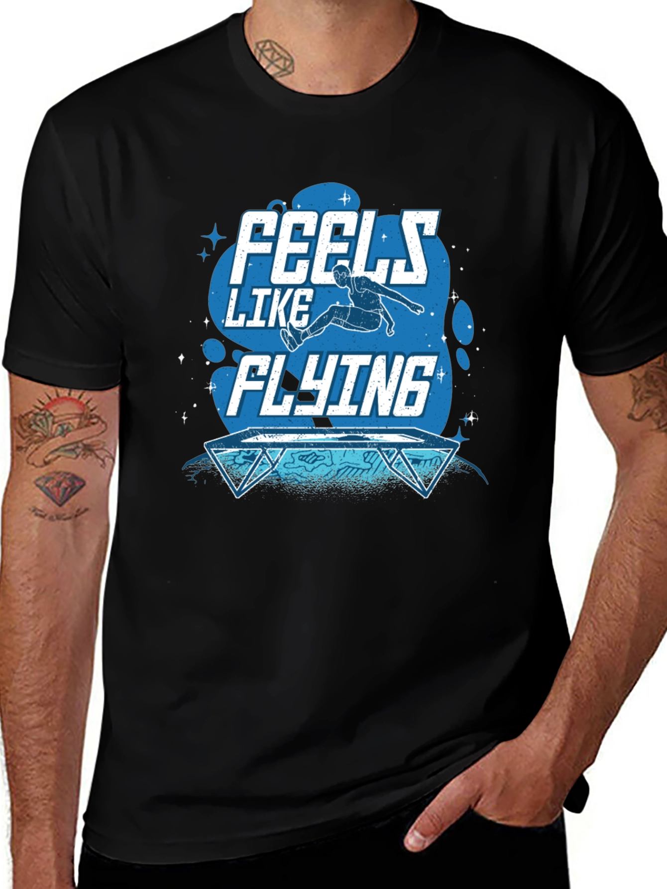Variant 3 of Feels Like Flying Graphic Tee - Black T-Shirt