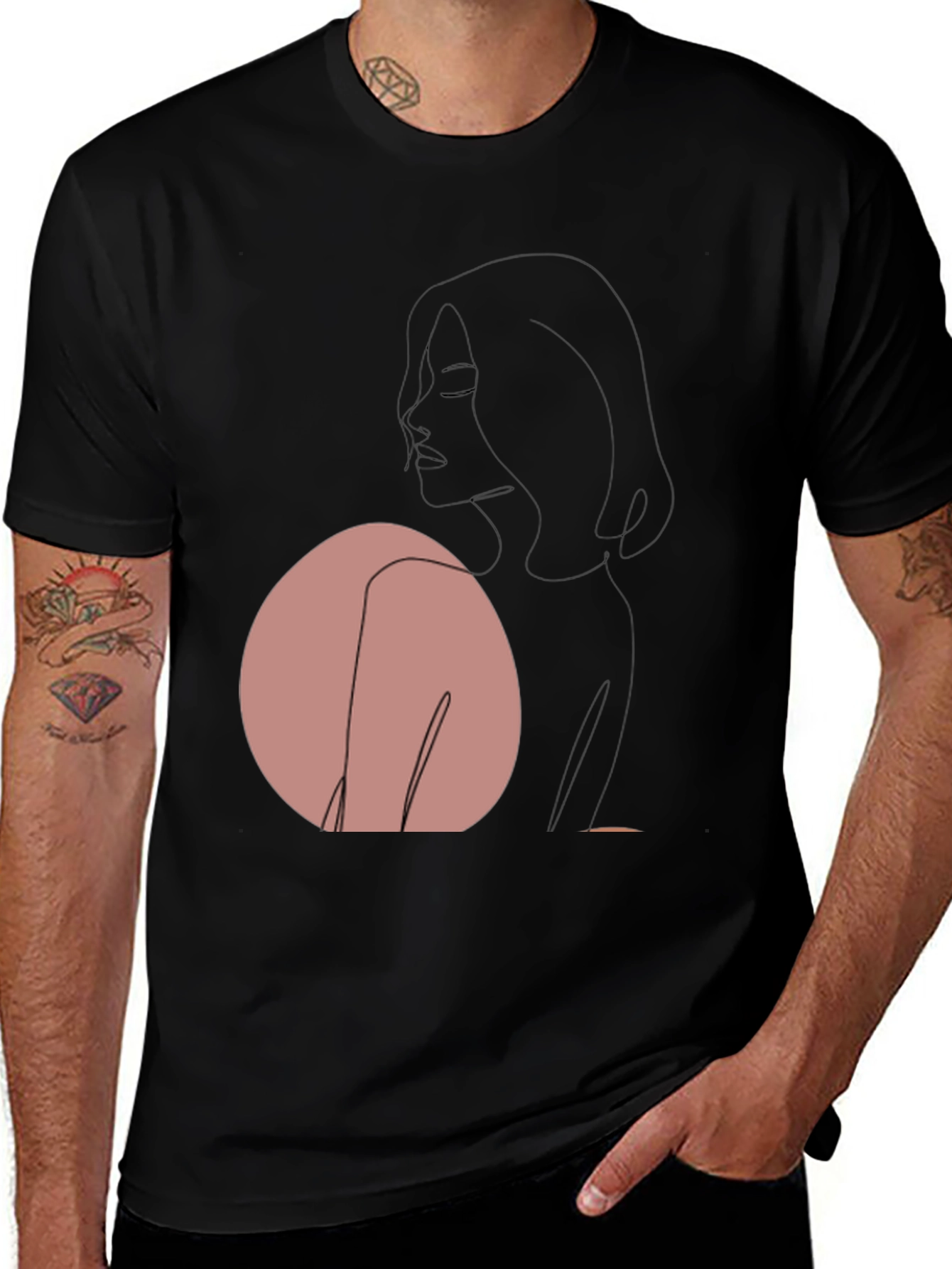 Variant 4 of Minimalist Line Art Graphic Tee - Stylish and Comfortable