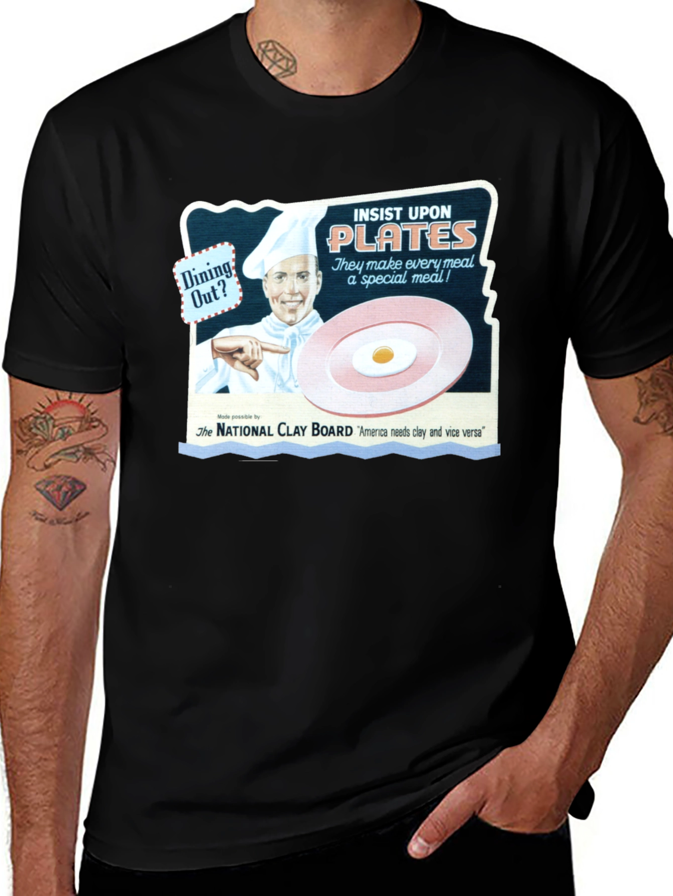 Variant 26 of Insist Upon Plates T-Shirt - Dining Out