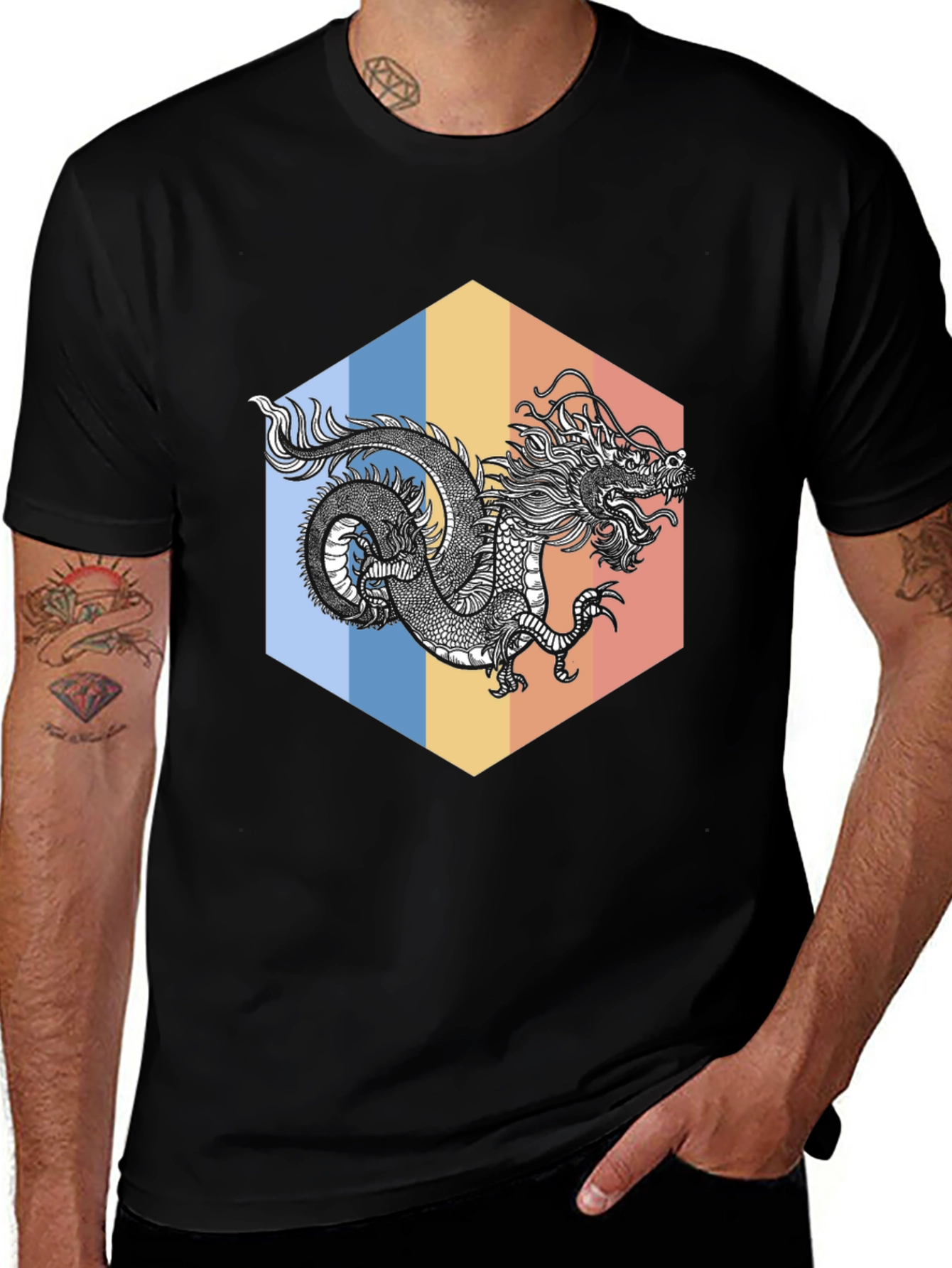 Variant 29 of Dragon Graphic Tee - Stylish Black T-Shirt