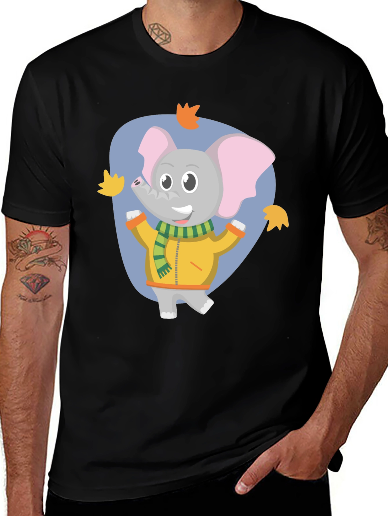 Variant 12 of Cute Elephant Fall Cartoon T-Shirt