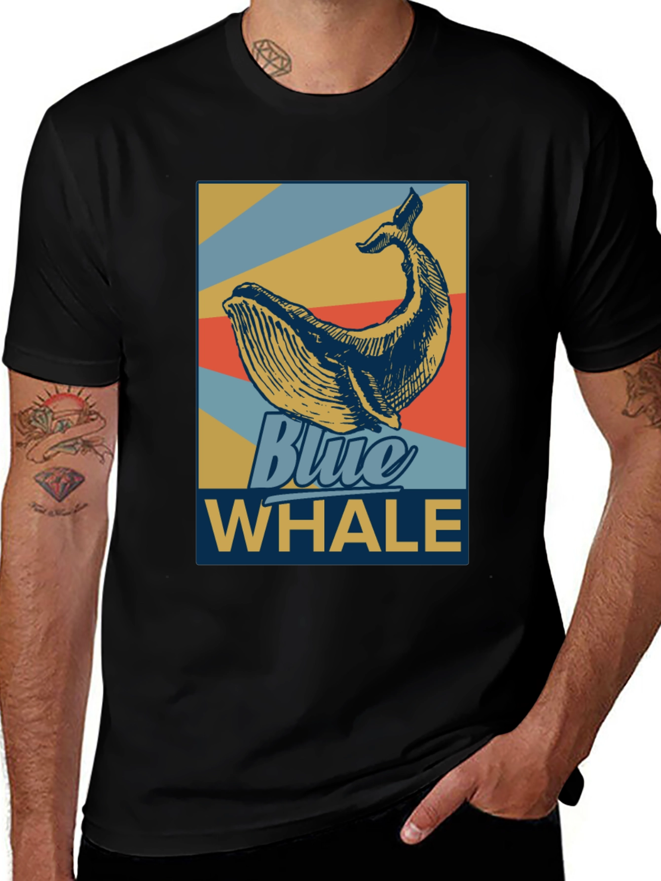 Variant 8 of Blue Whale Graphic Tee - Retro Style