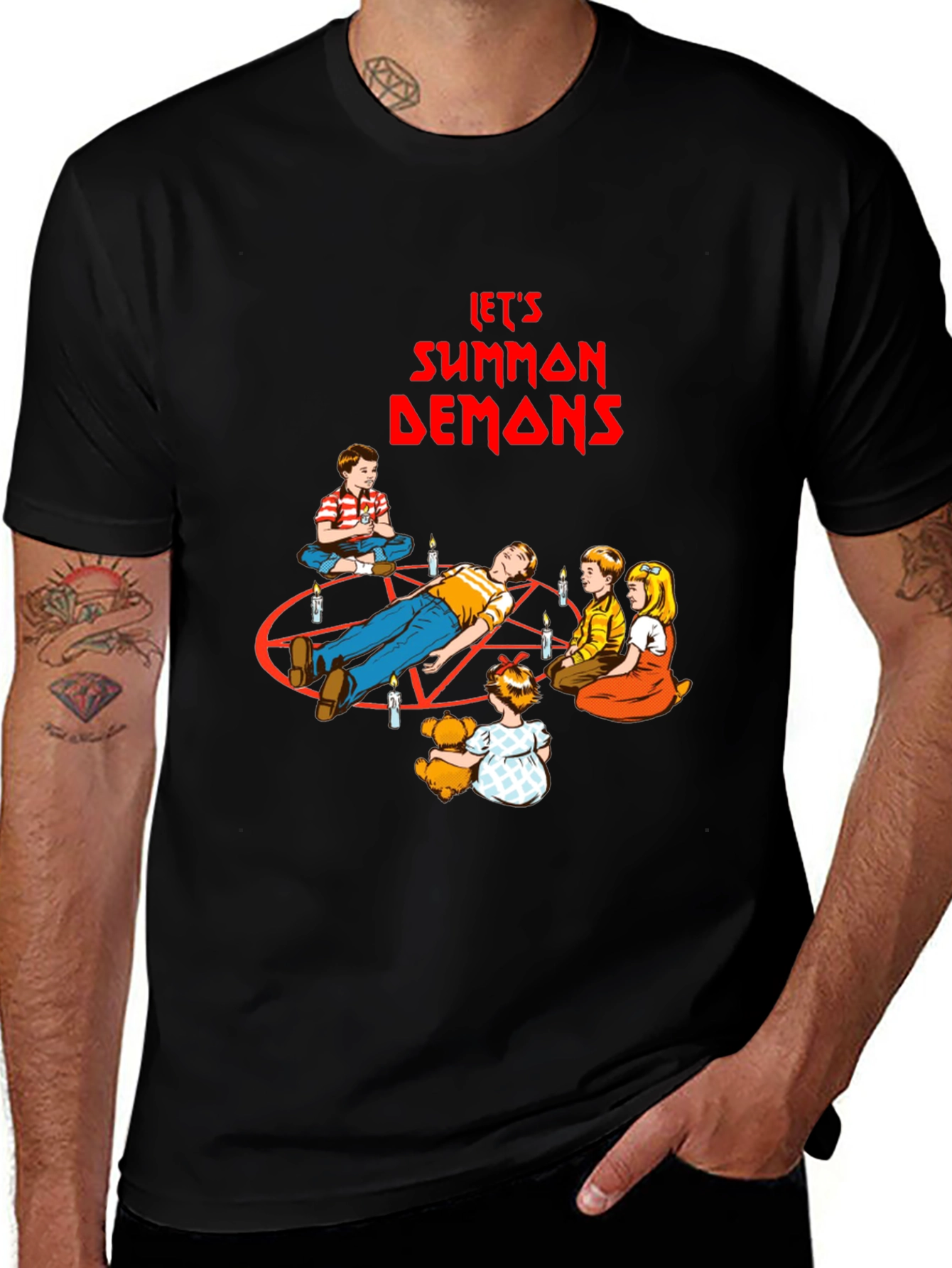Variant 5 of Let's Summon Demons Graphic Tee - Dark Humor T-Shirt